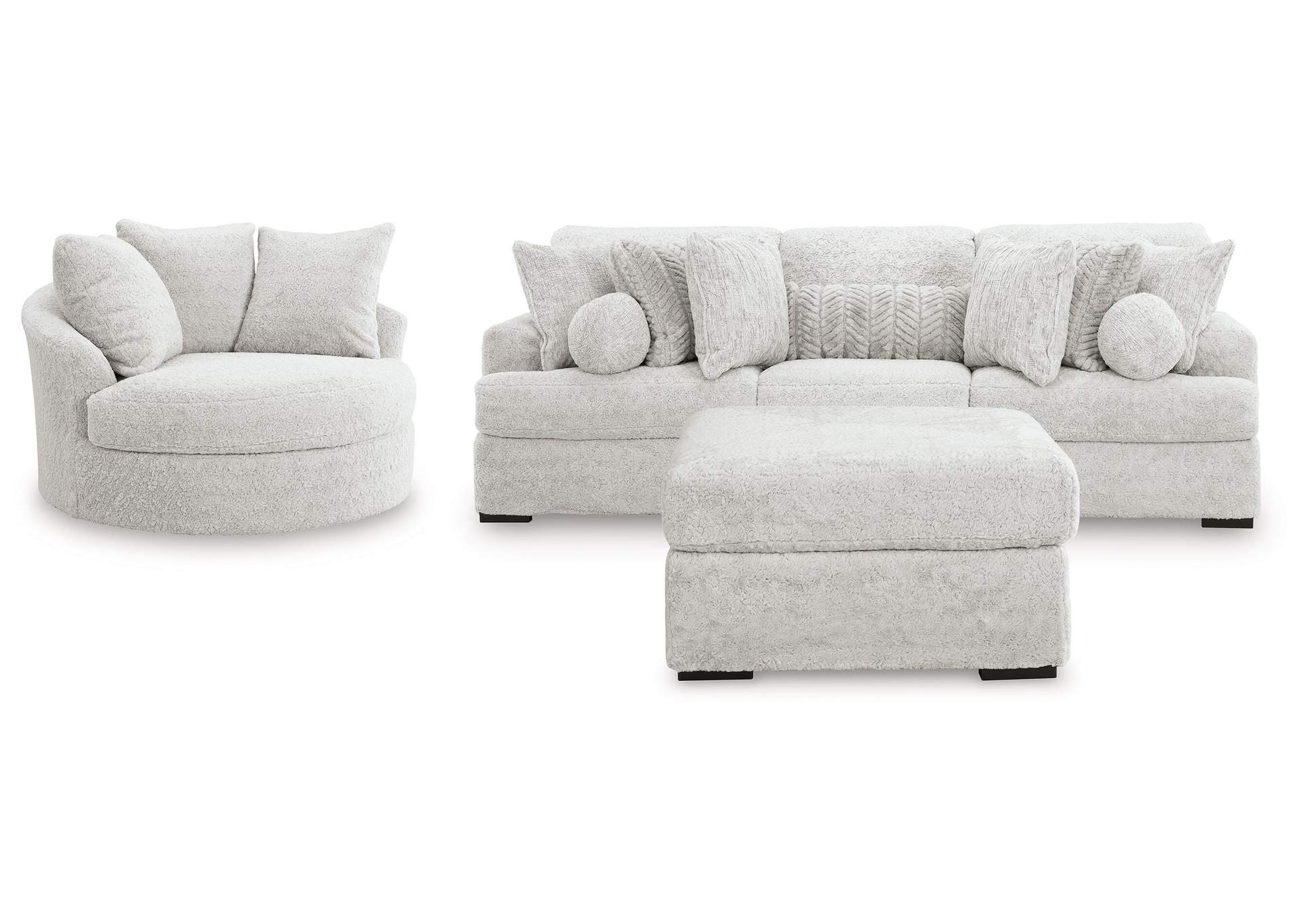 Cuddle Plush 3-Piece Sectional, Chair and Ottoman image 1