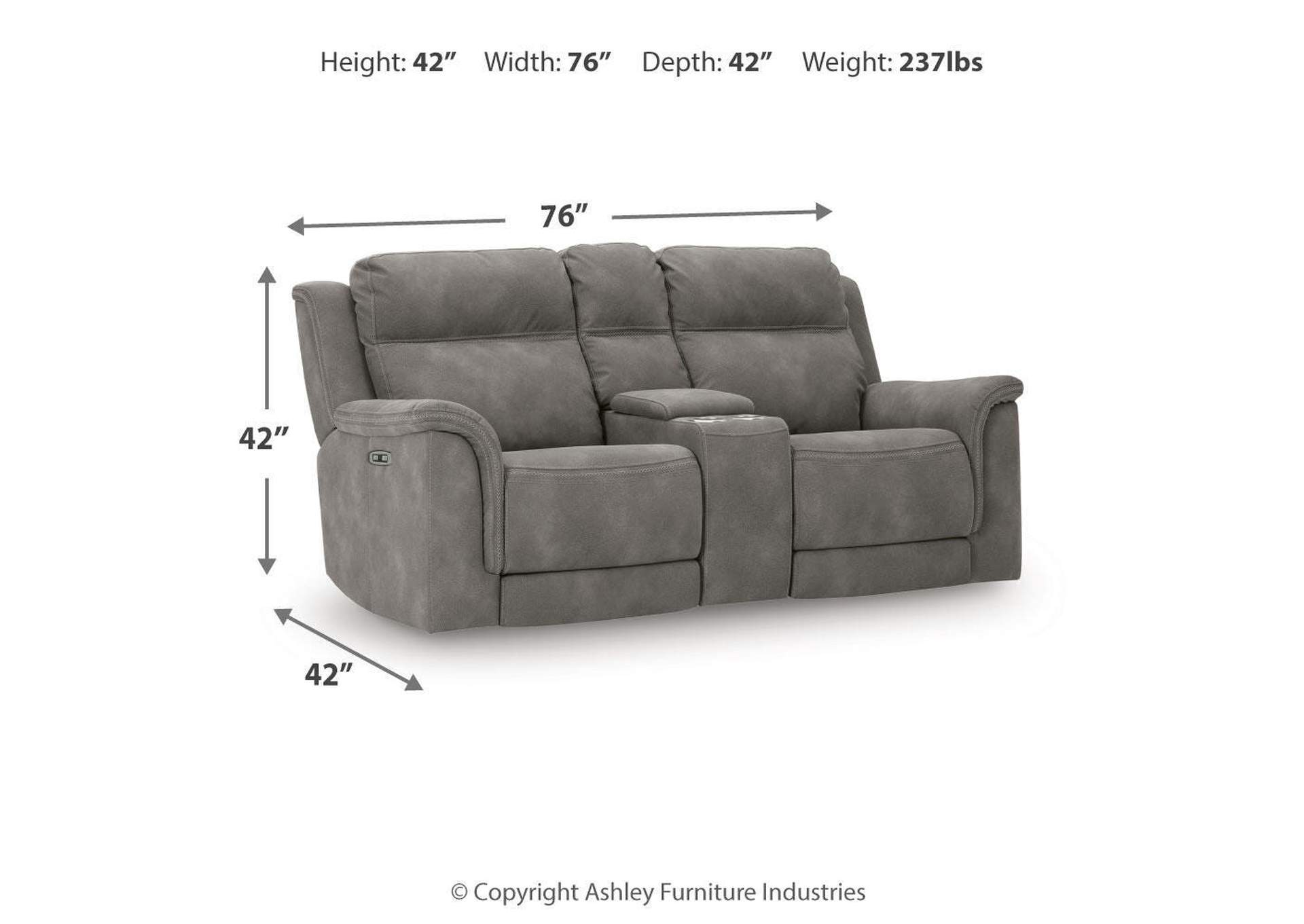 Next-Gen Durapella Power Reclining Loveseat with Console image 14