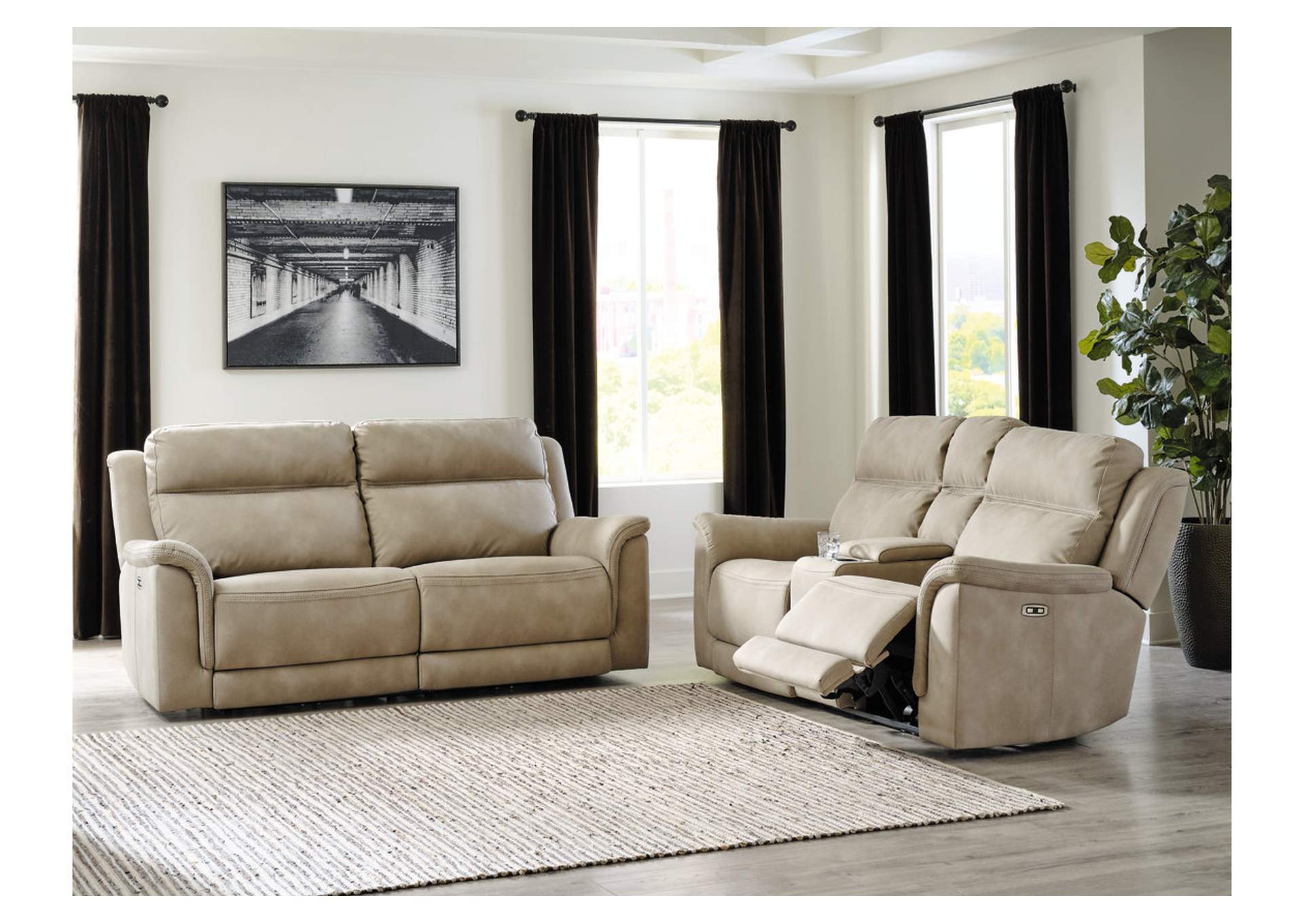 Next-Gen DuraPella Performance Fabric Dual Power Reclining Sofa and Loveseat image 4