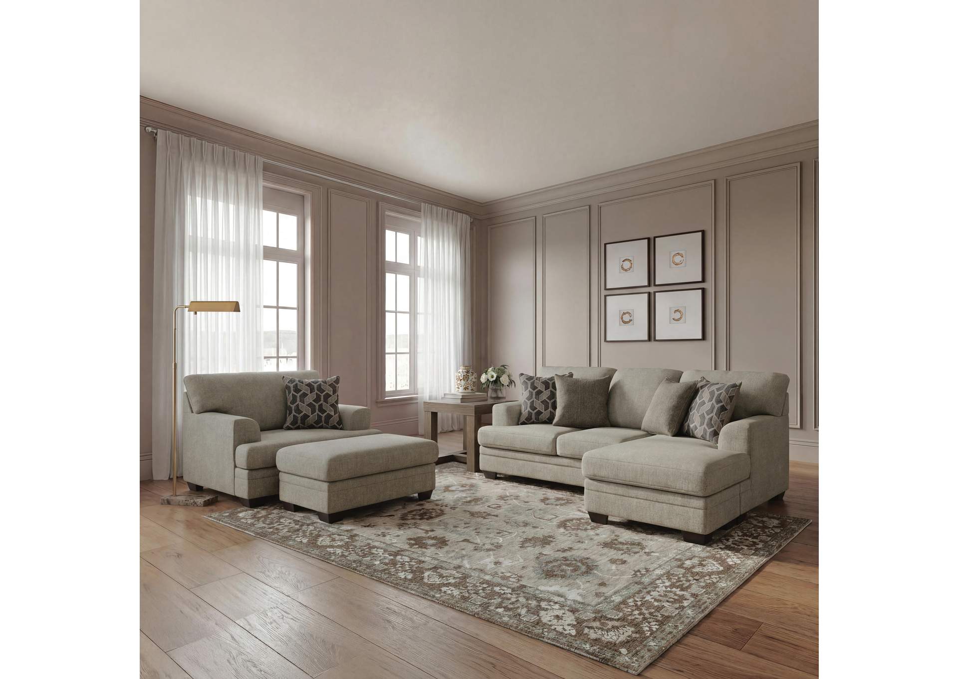 Stonemeade Sofa Chaise, Chair, and Ottoman image 2