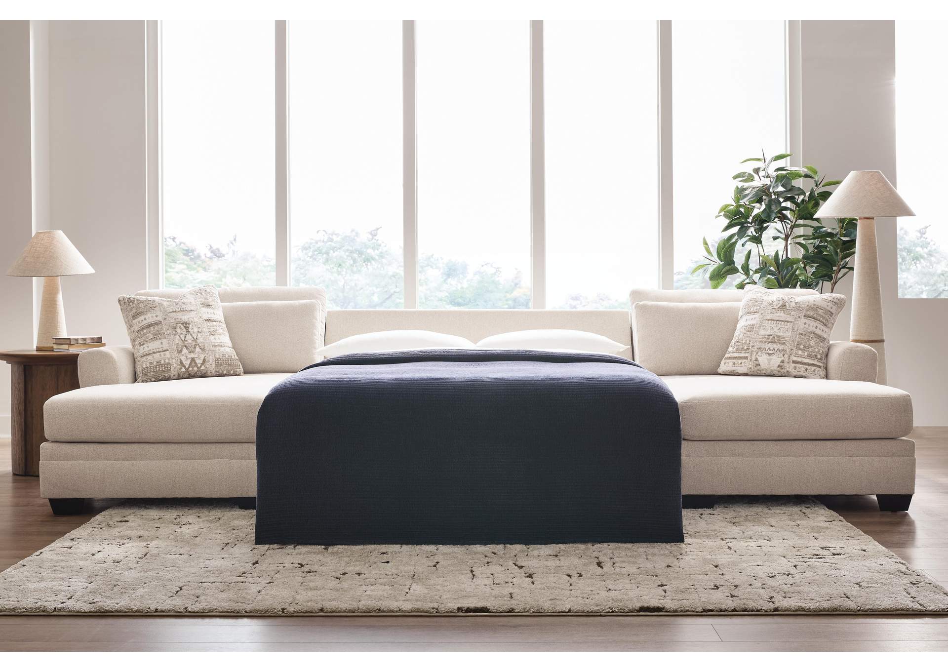Mandi Point 3-Piece Double Chaise Sleeper Sectional image 2