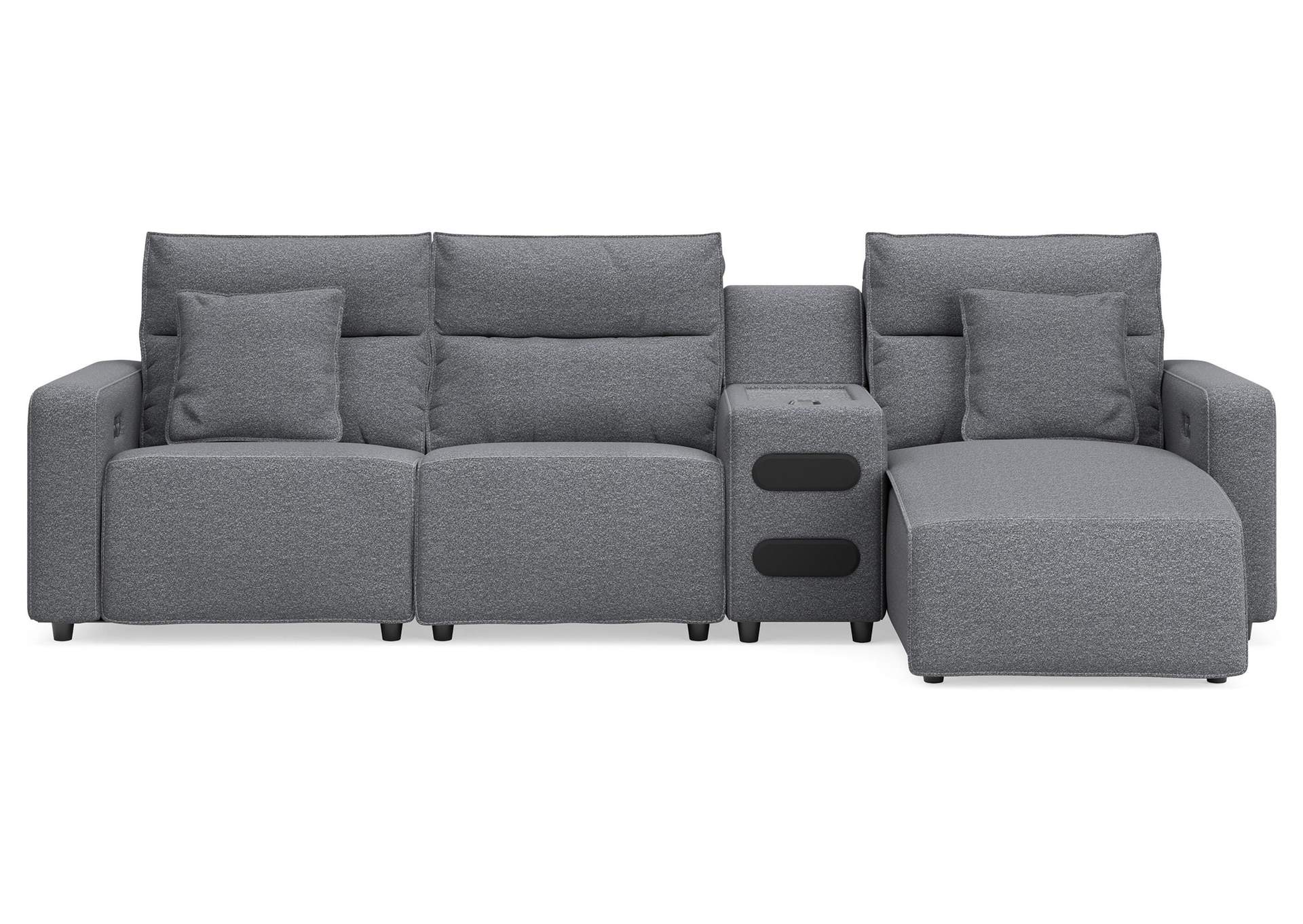 Modmax II 4-Piece Reclining Sectional with Chaise and Audio Console image 1