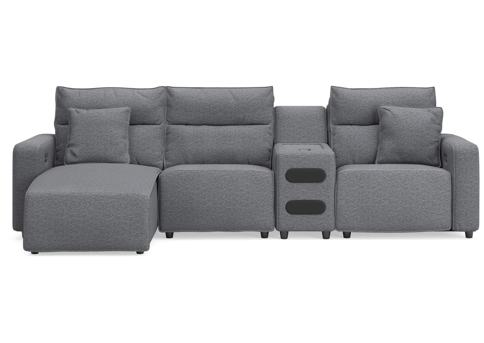 Modmax II 4-Piece Reclining Sectional with Chaise and Audio Console image 1