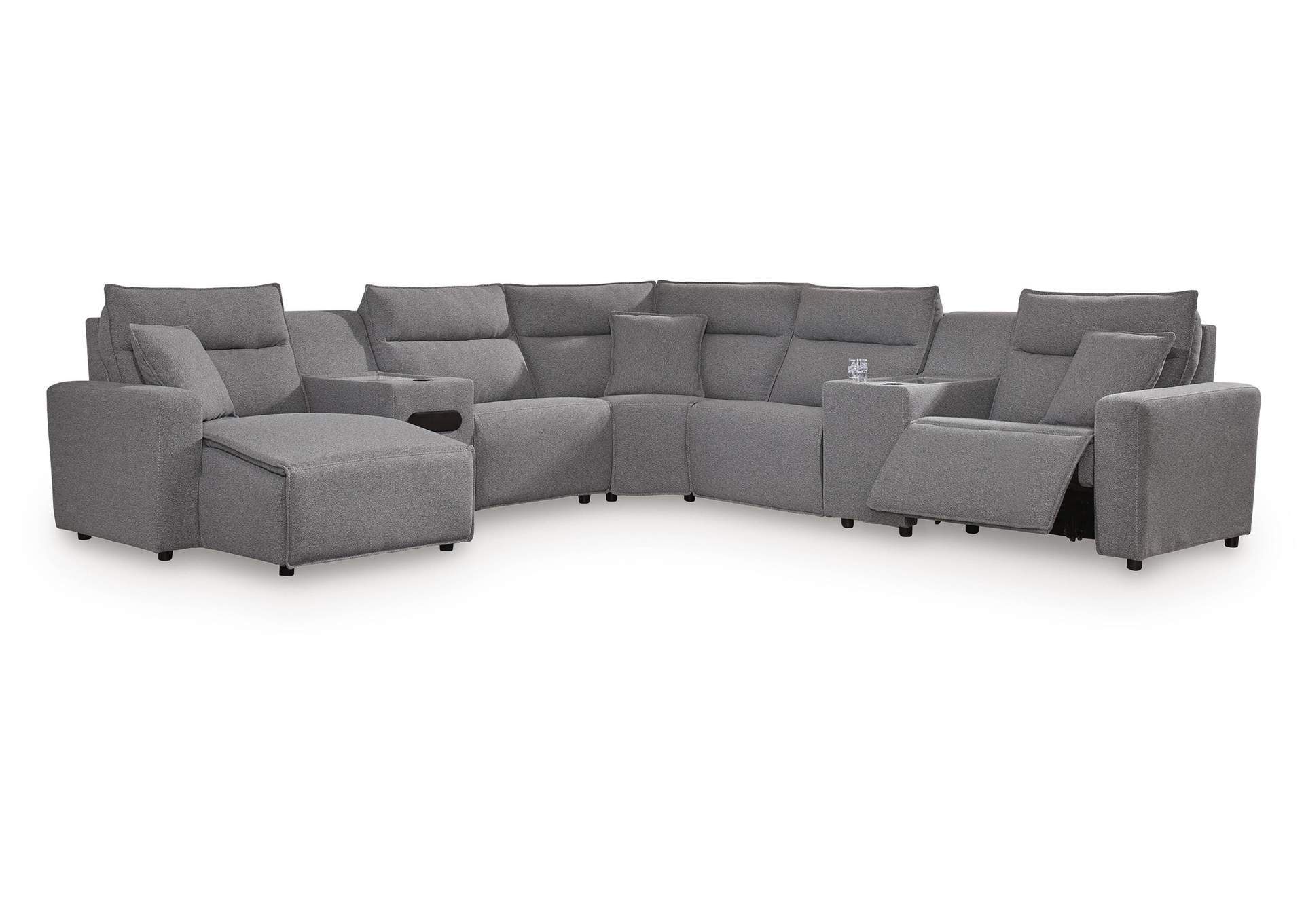Modmax II 7-Piece Power Reclining Sectional with Chaise and Audio Console image 1