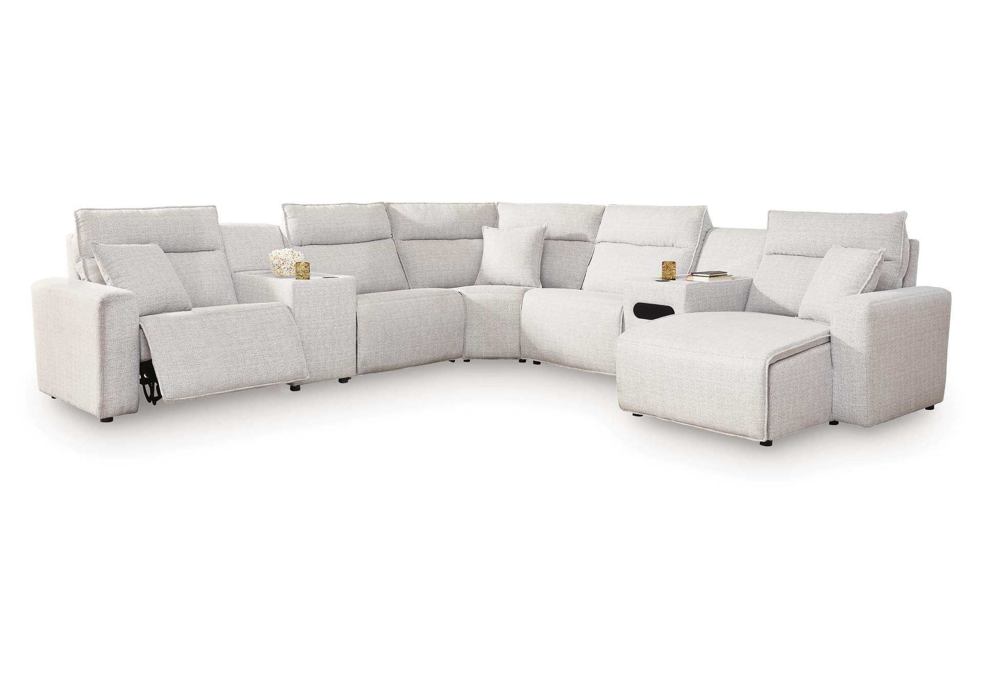 Modmax II 7-Piece Power Reclining Sectional with Chaise and Audio Console image 1