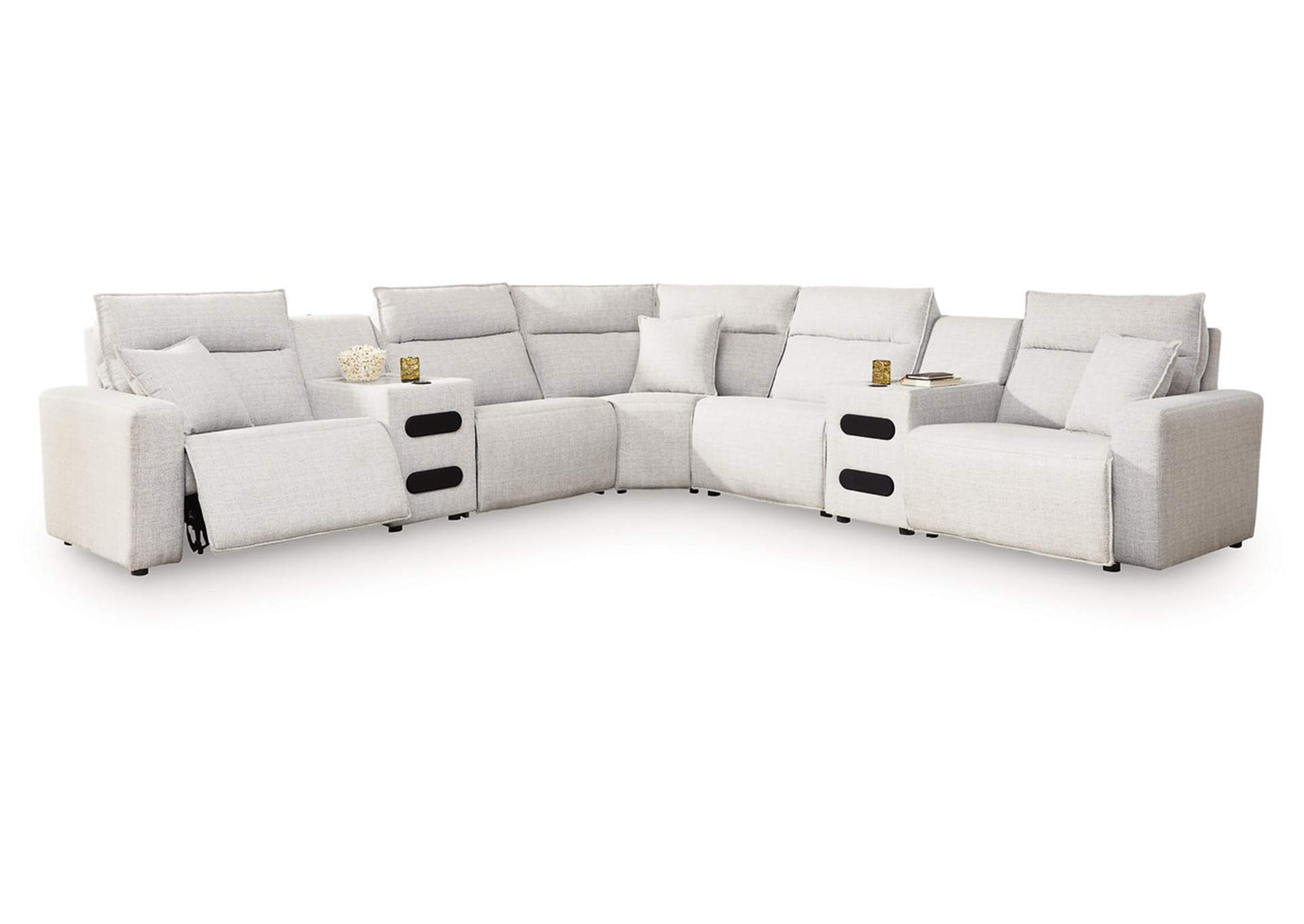 Modmax II 7-Piece Power Reclining Sectional with Chaise and Audio Consoles image 1