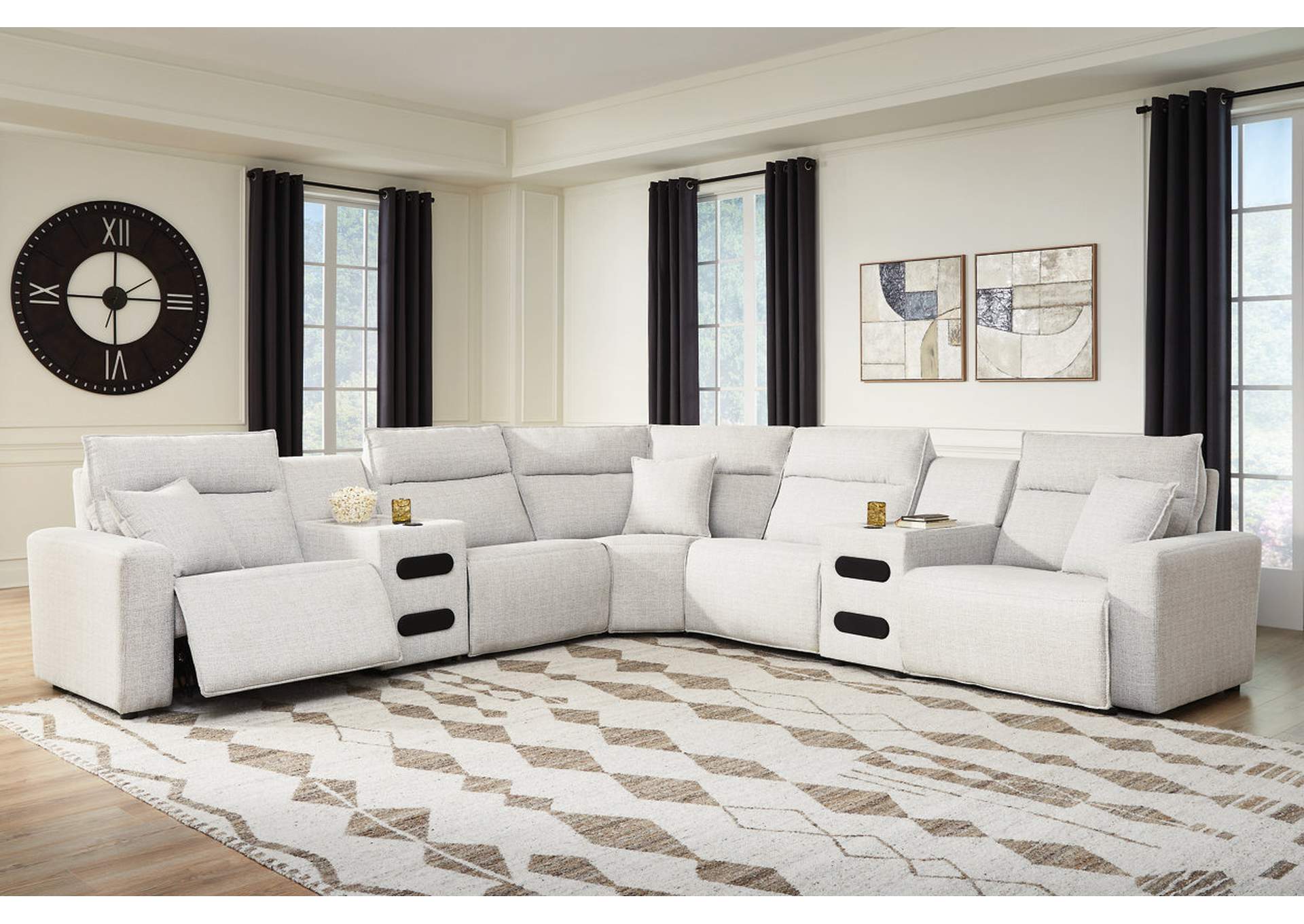 Modmax II 7-Piece Power Reclining Sectional with Chaise and Audio Consoles image 2