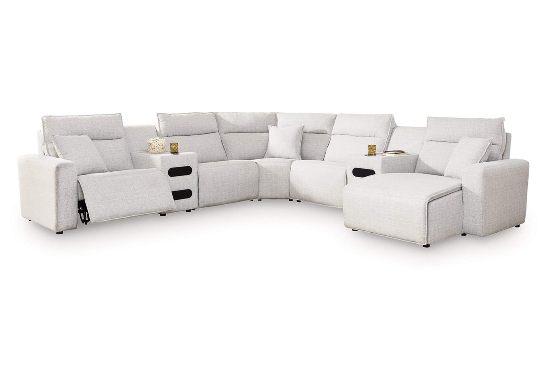 Modmax II 7-Piece Power Reclining Sectional with Chaise and Audio Consoles image 1