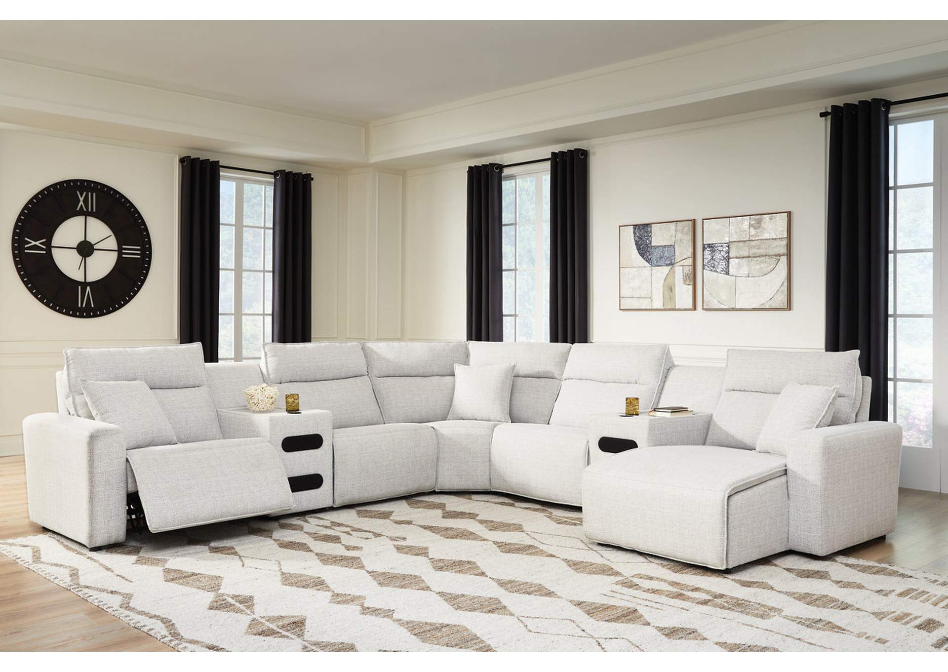 Modmax II 7-Piece Power Reclining Sectional with Chaise and Audio Consoles image 2