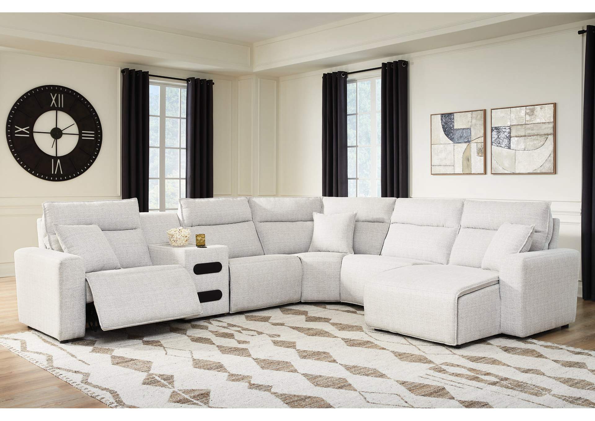 Modmax II 6-Piece Reclining Sectional with Chaise and Audio Console image 2
