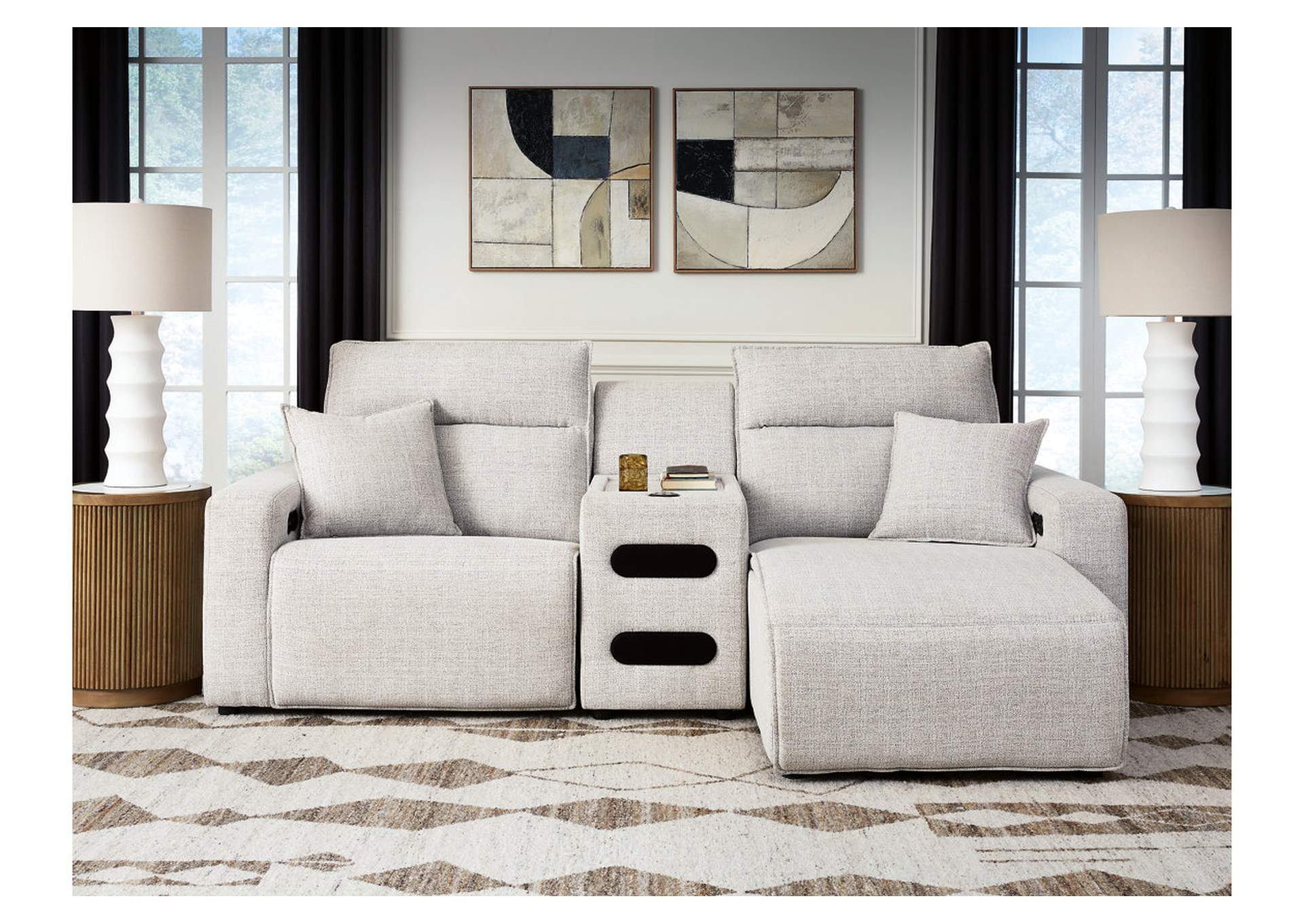 Modmax II 3-Piece Power Reclining Sectional with Chaise and Audio Console image 1