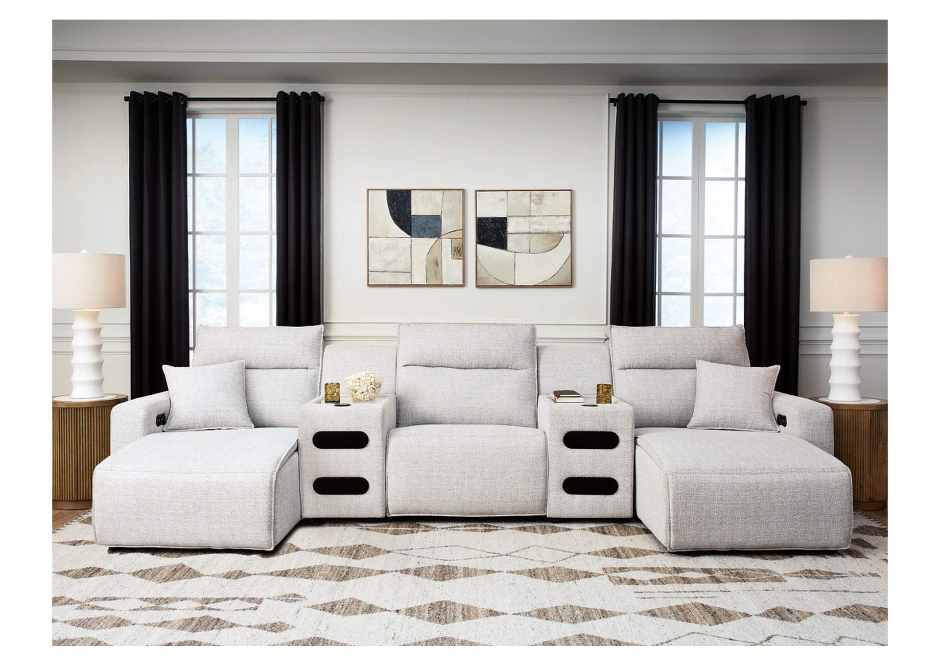 Modmax II 5-Piece Power Reclining Sectional with Chaise and Audio Consoles image 1