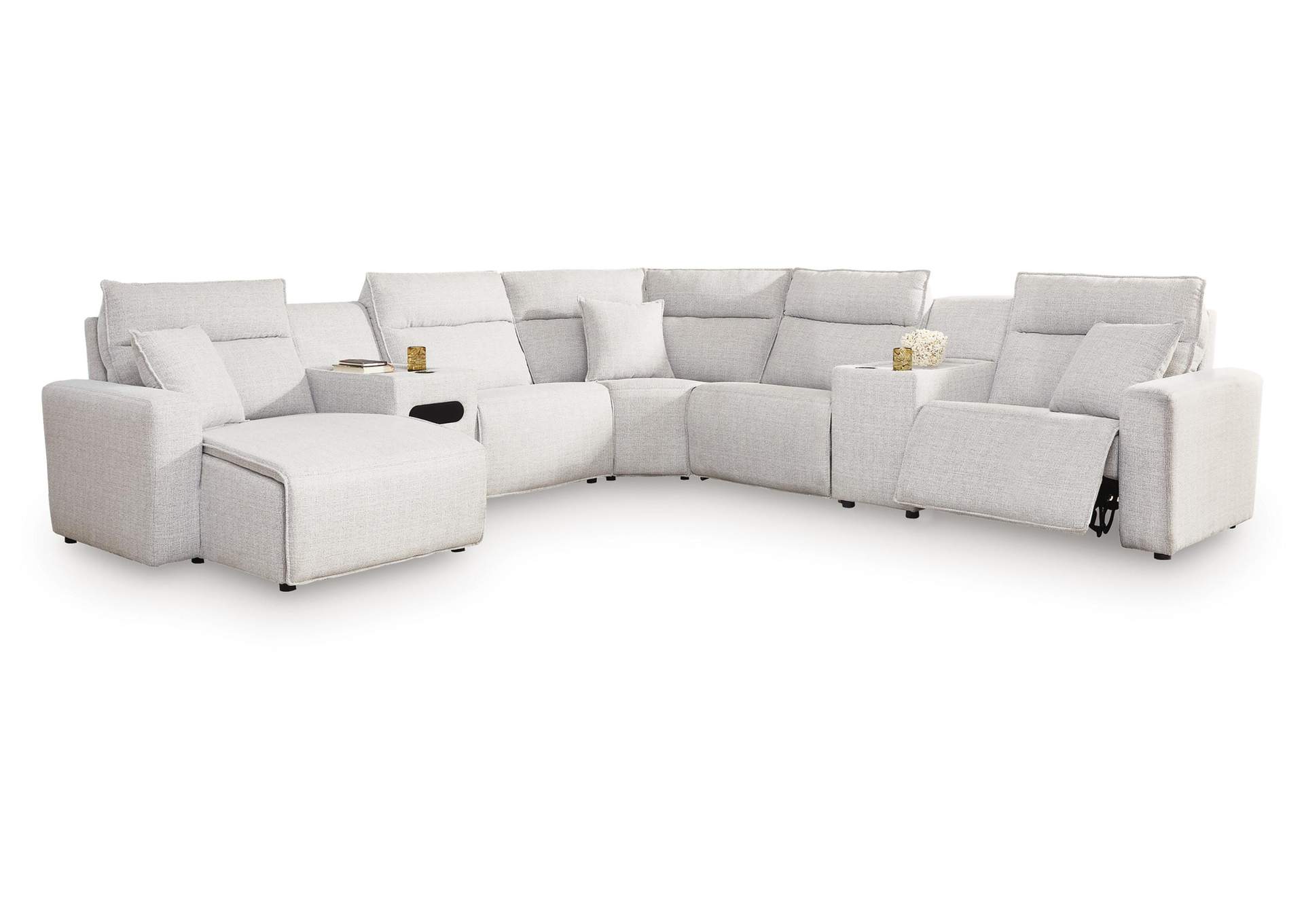 Modmax II 7-Piece Power Reclining Sectional with Chaise and Audio Console image 1