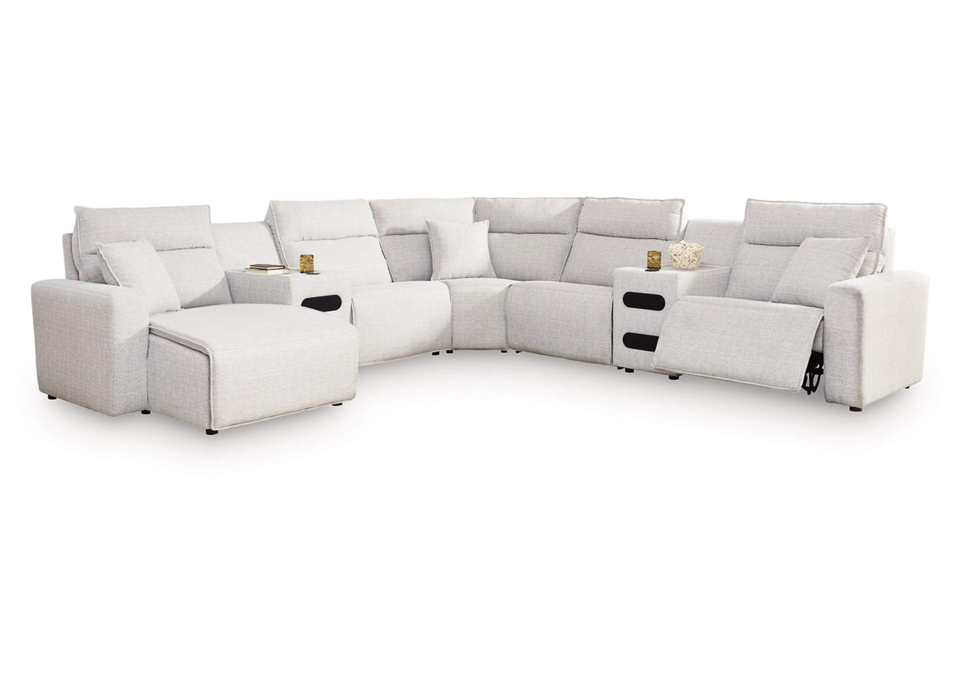 Modmax II 7-Piece Power Reclining Sectional with Chaise and Audio Consoles image 1