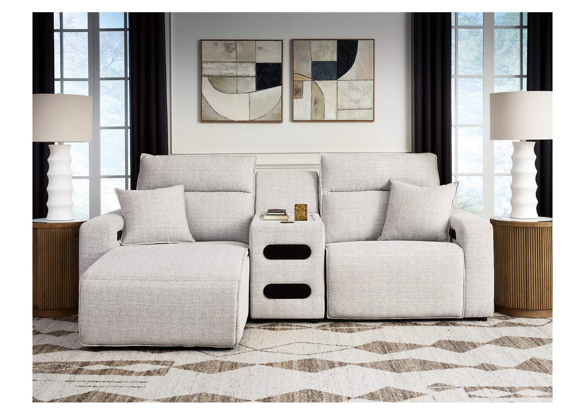 Modmax II 3-Piece Power Reclining Sectional with Chaise and Audio Console image 1