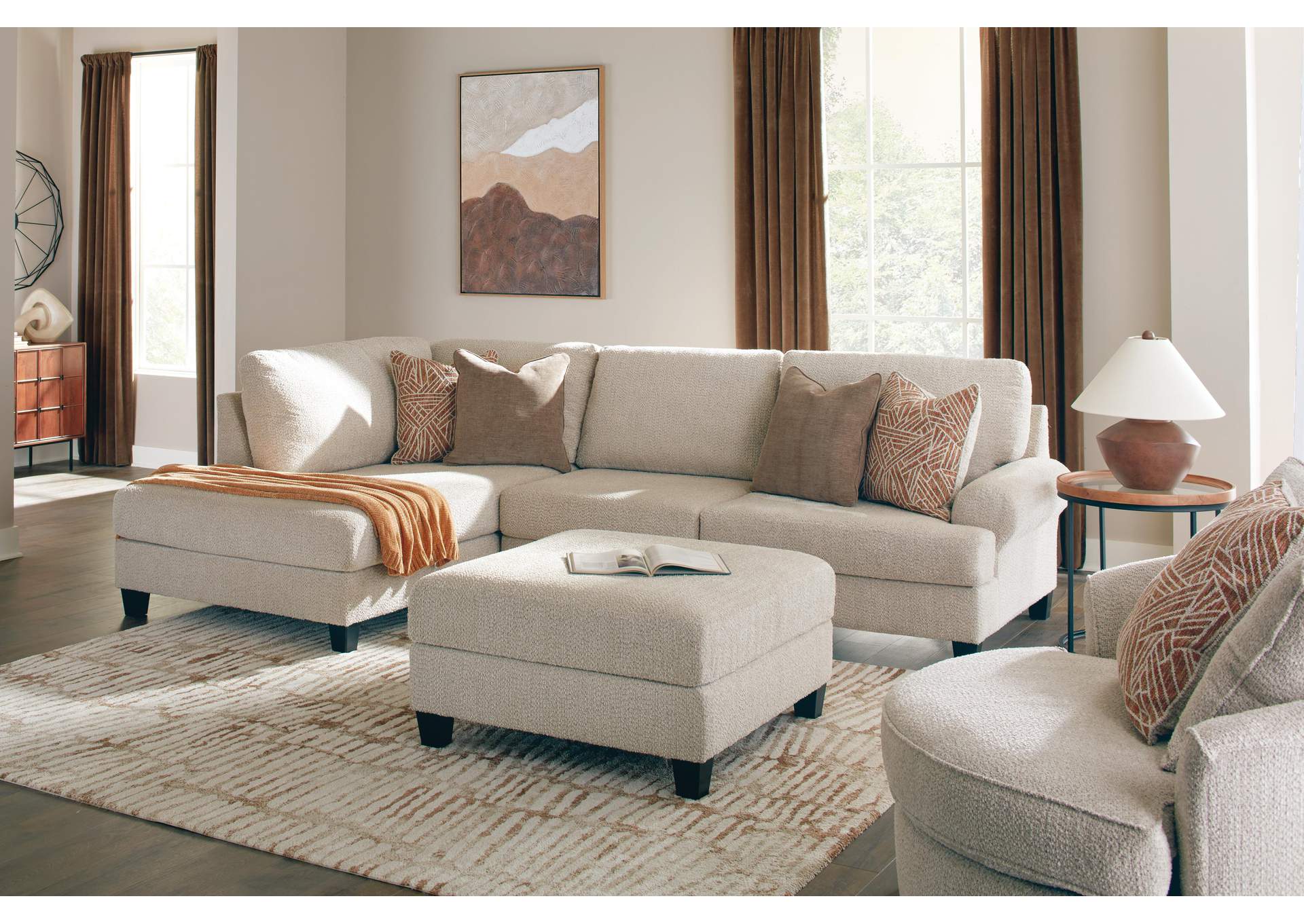 Steelwater Retreat 2-Piece Sectional with Chaise and Oversized Accent Ottoman image 3