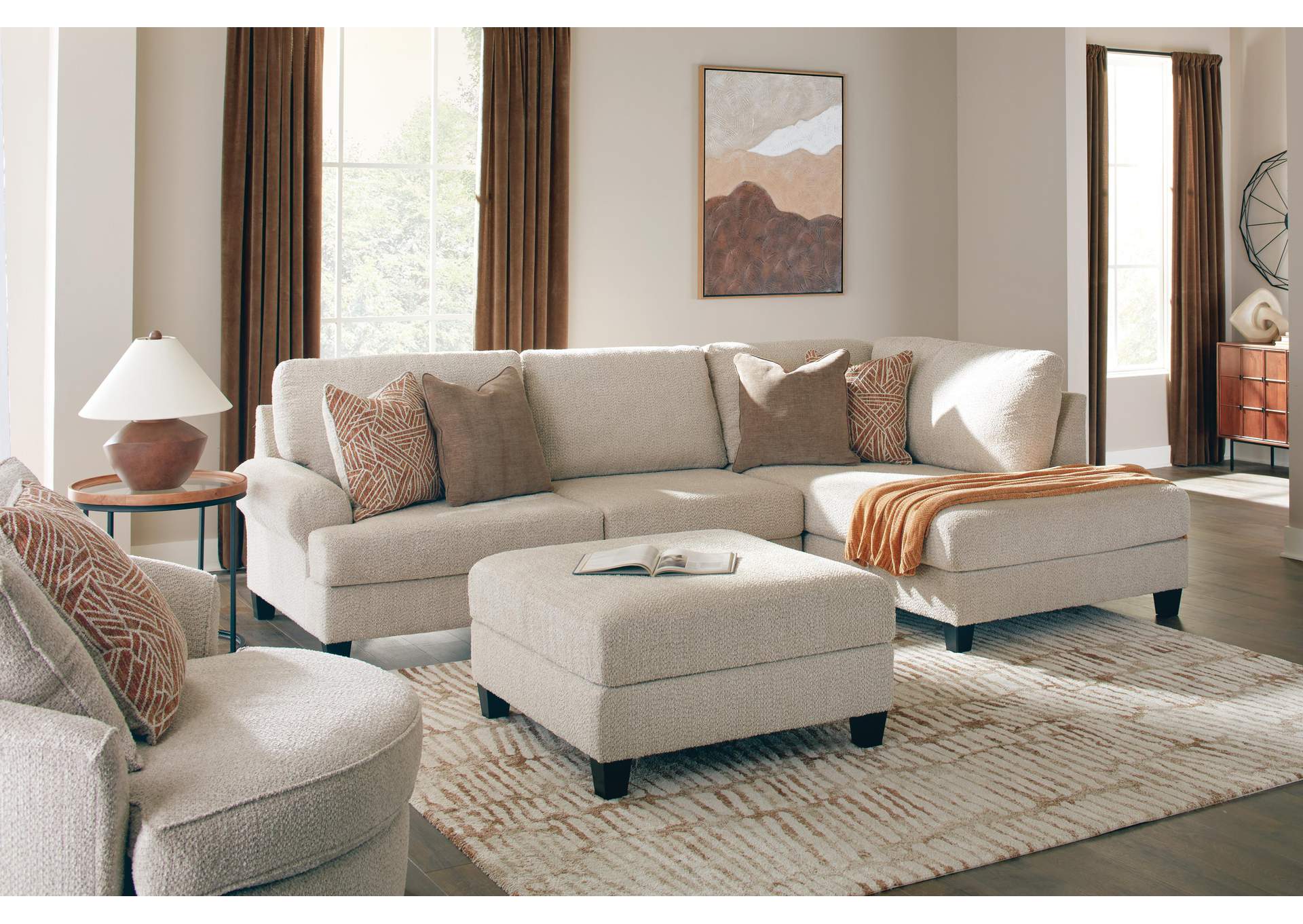 Steelwater Retreat 2-Piece Sectional with Chaise and Oversized Accent Ottoman image 3