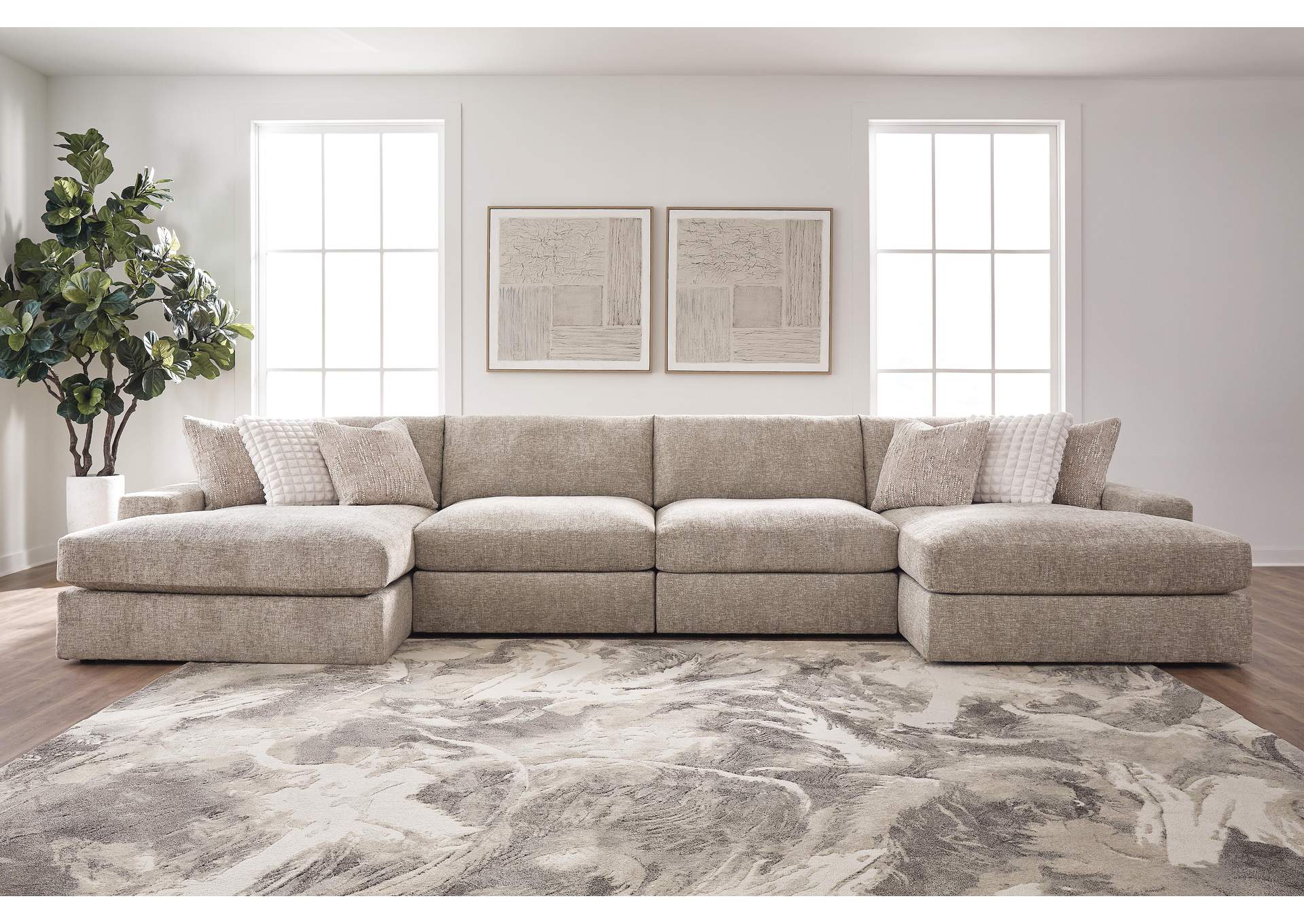 Nexora-Court 4-Piece Double Chaise Sectional image 2