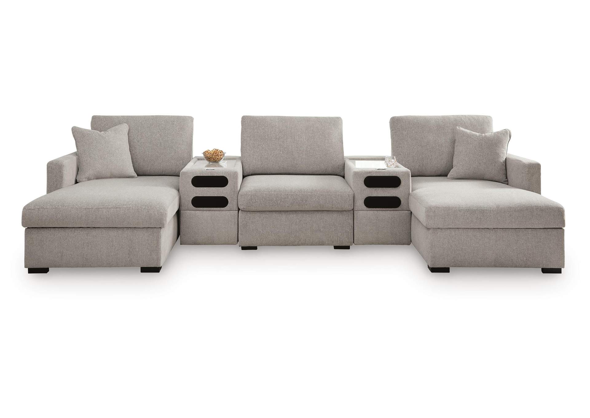 ModMax Luxe 5-Piece Double Chaise Sectional with Audio Consoles image 1
