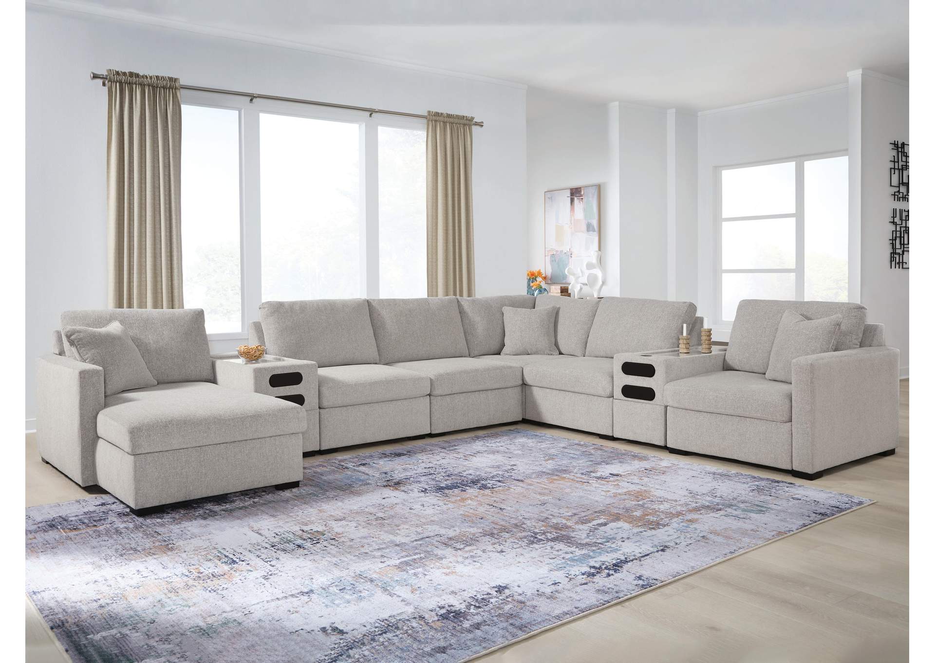 ModMax Luxe 8-Piece Sectional with Chaise and Audio Consoles image 2