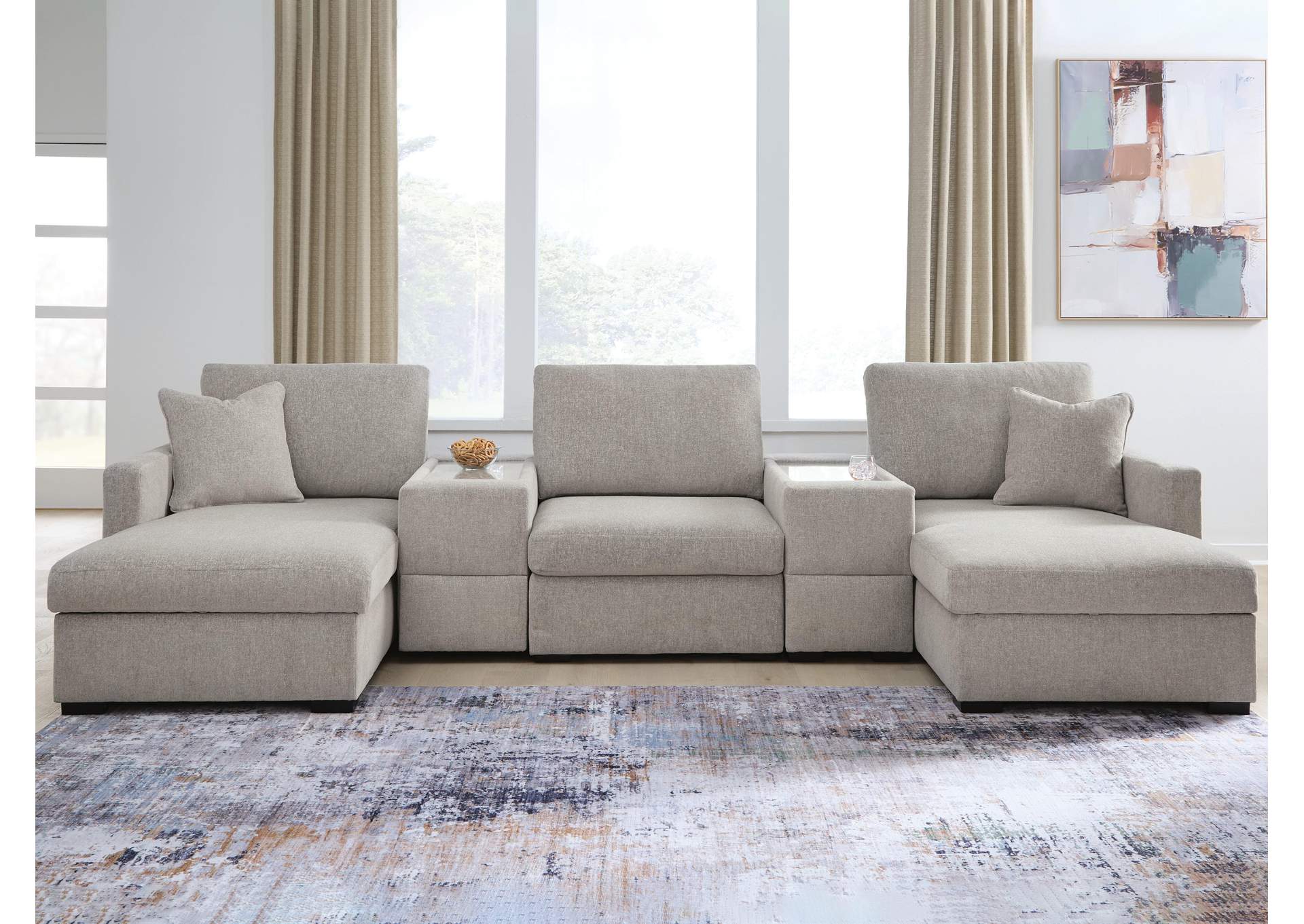 ModMax Luxe 5-Piece Double Chaise Sectional with Storage Consoles image 2