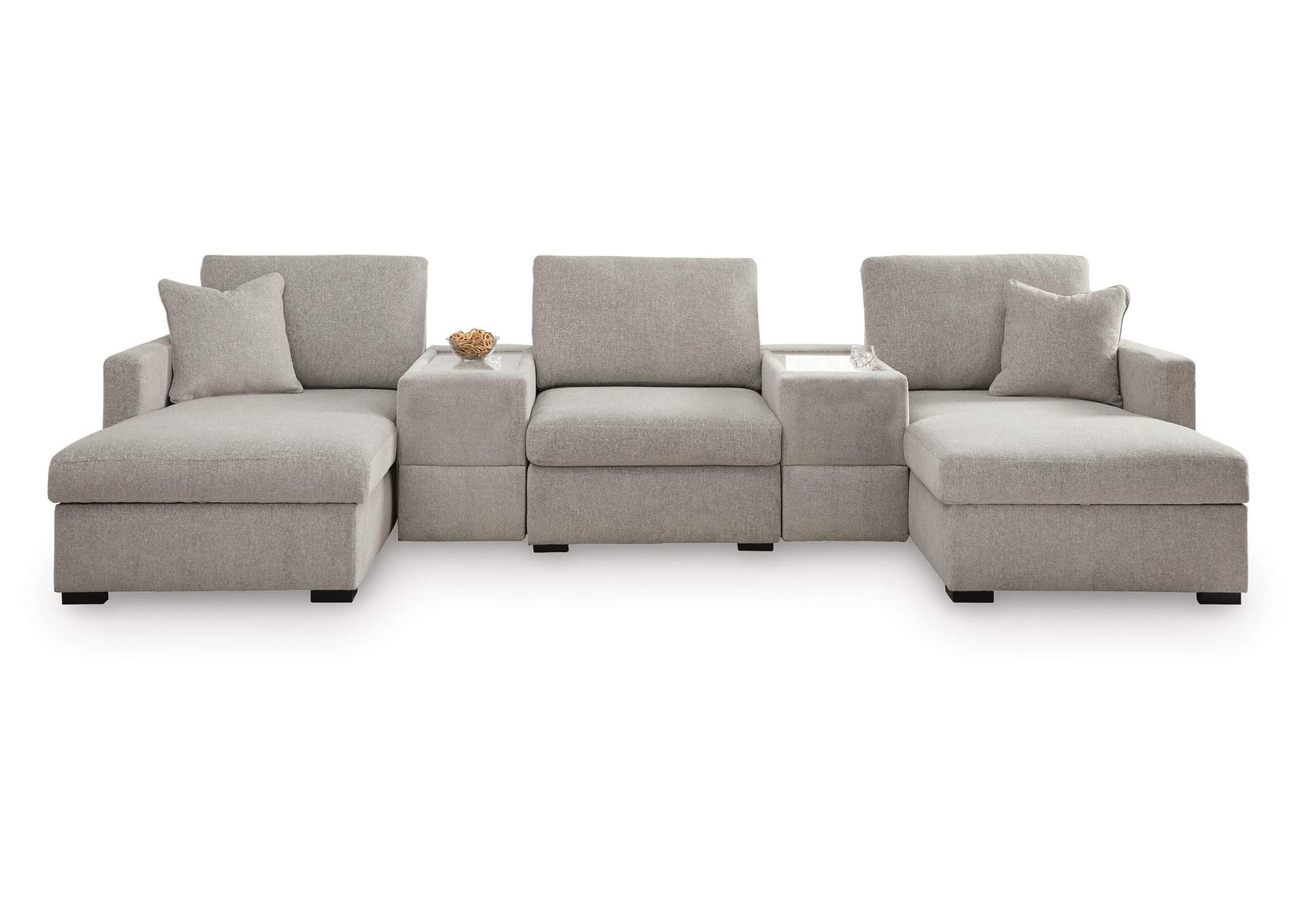 ModMax Luxe 5-Piece Double Chaise Sectional with Storage Consoles image 1