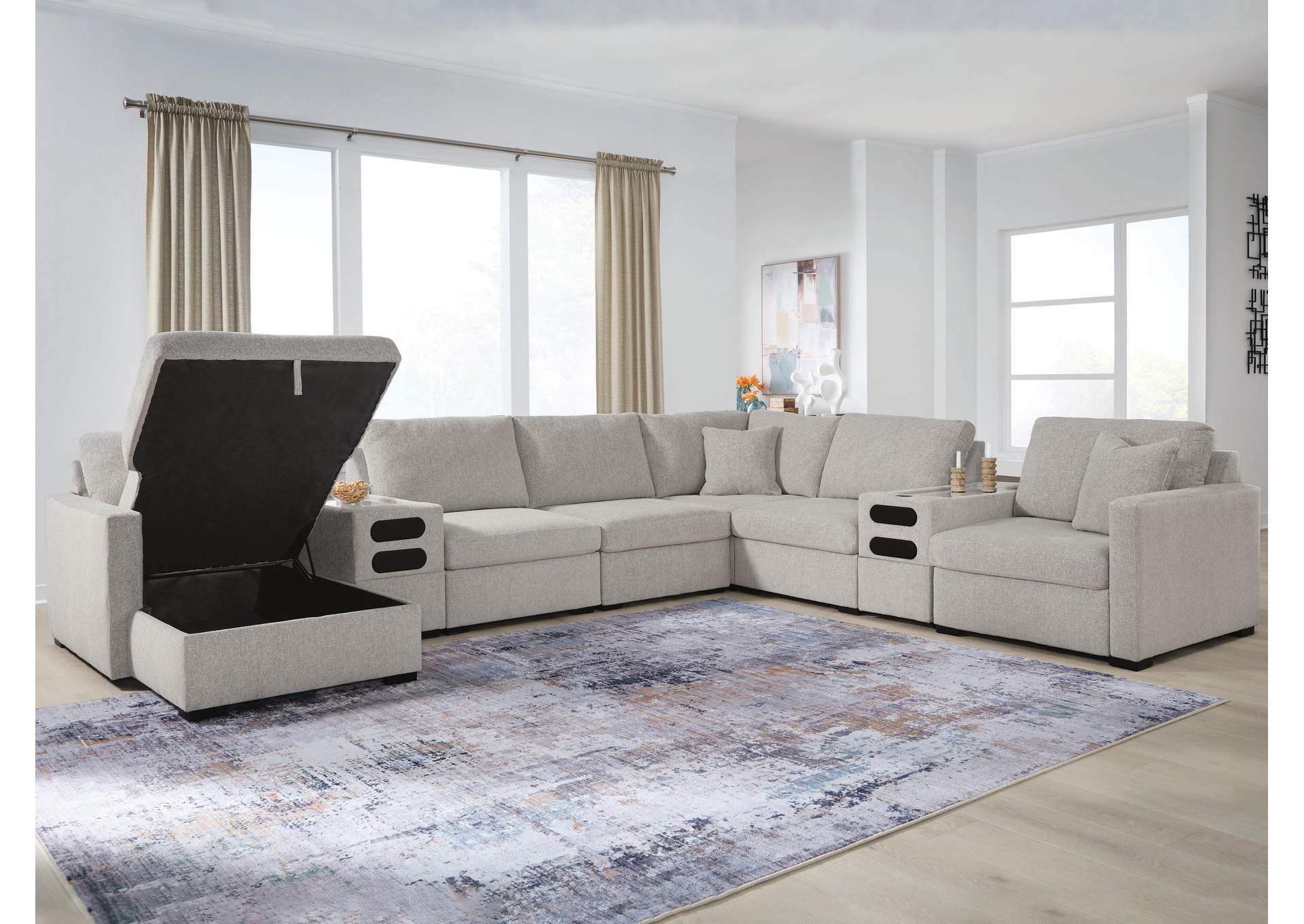 ModMax Luxe 8-Piece Sectional with Storage Chaise and Audio Consoles image 2