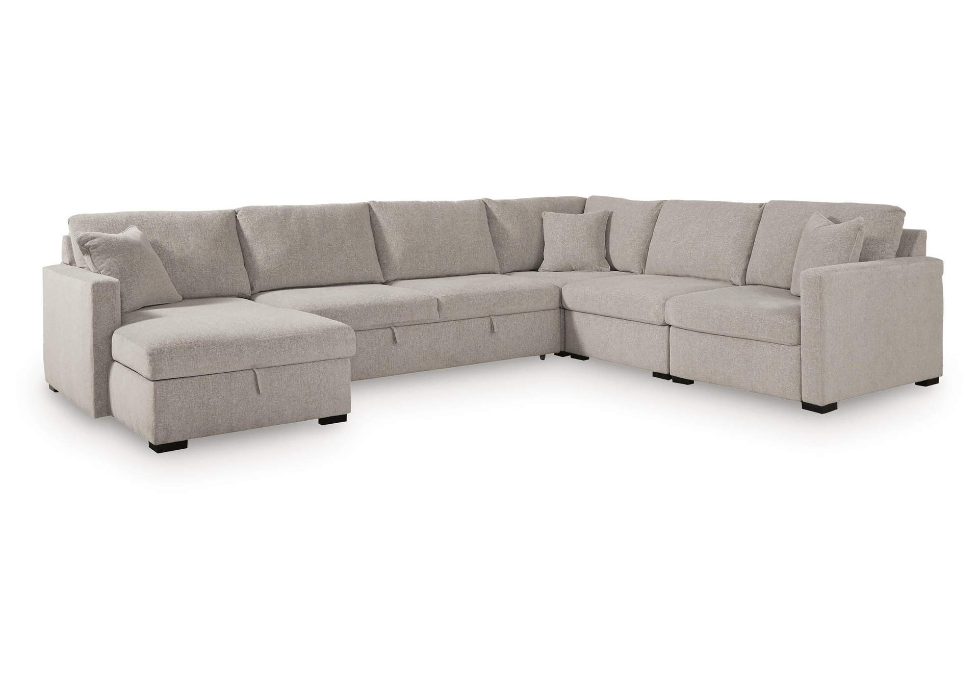 ModMax Luxe 5-Piece Sectional with Storage Chaise and Pop Up Sleeper image 1