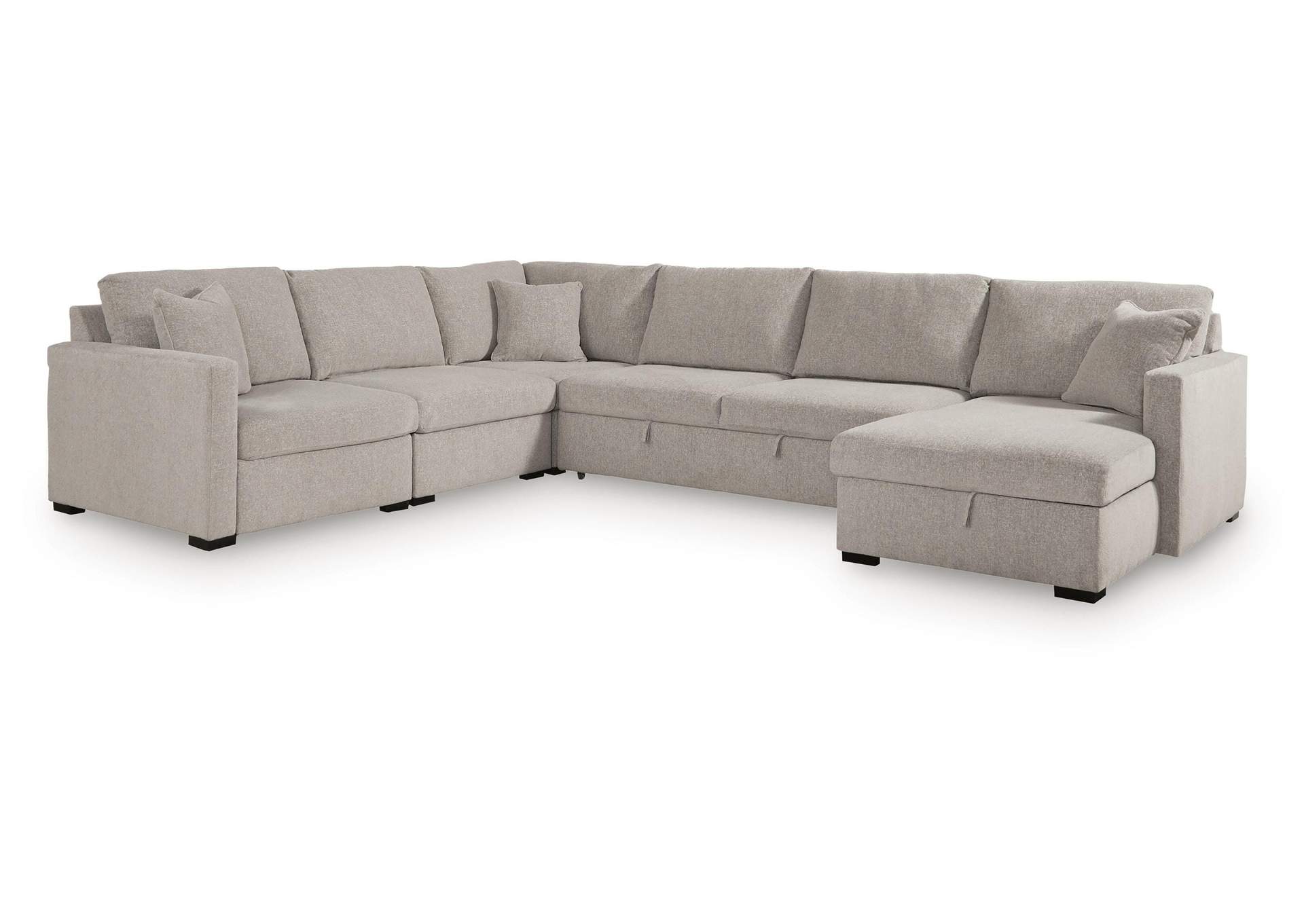 ModMax Luxe 5-Piece Sectional with Storage Chaise and Pop Up Sleeper image 1