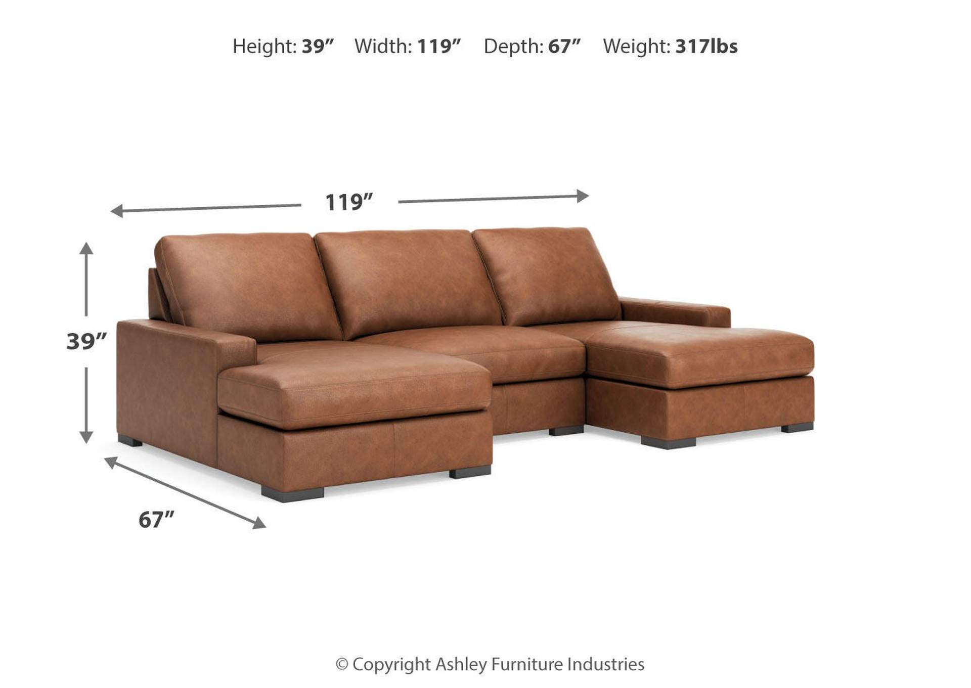 Calden 3-Piece Sectional with Double Chaise image 7