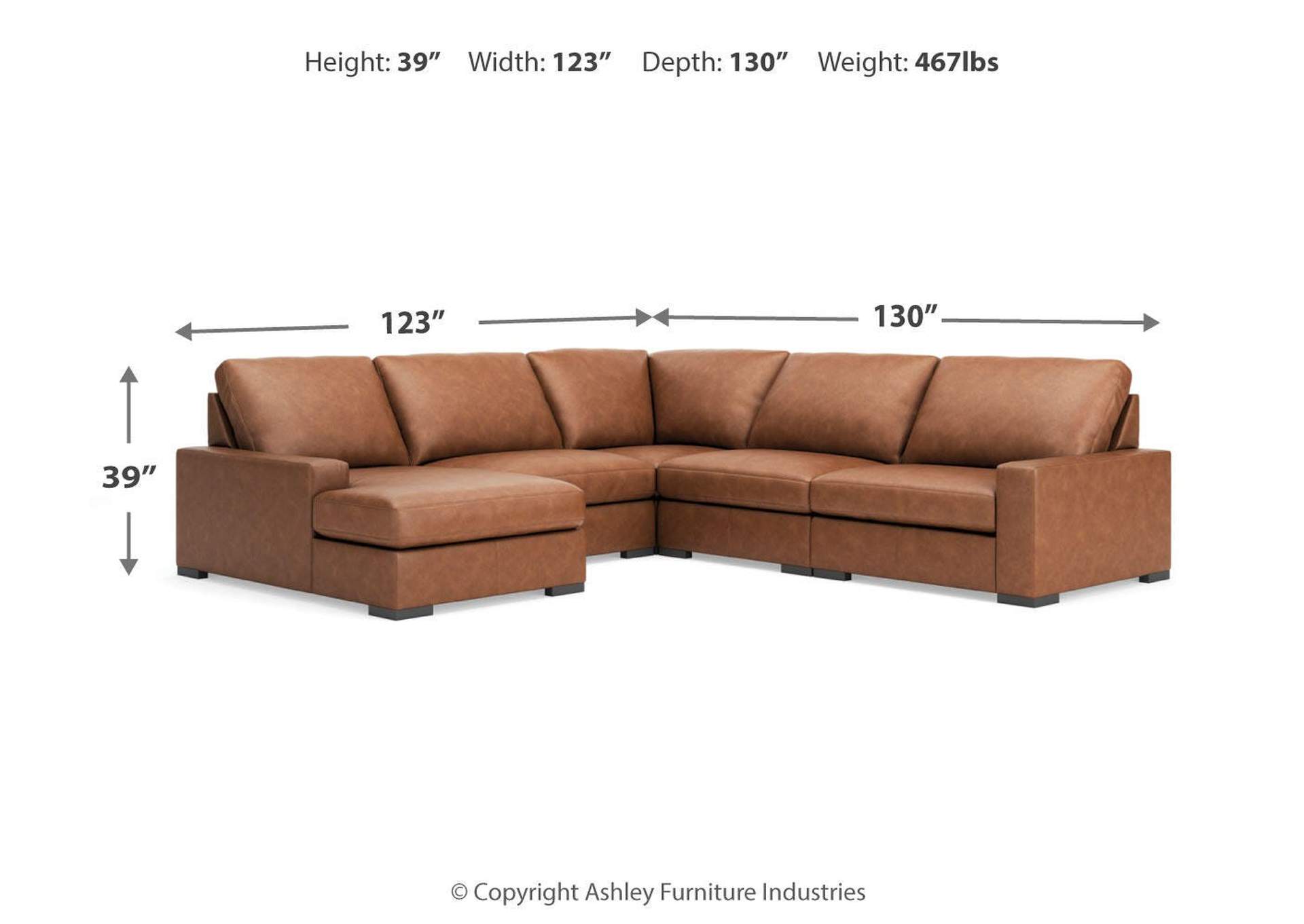 Calden 5-Piece Sectional with Chaise image 4