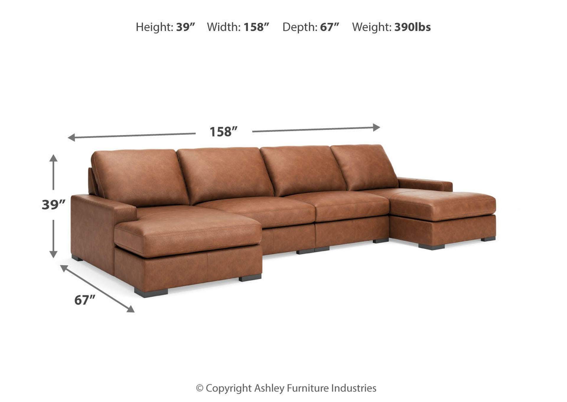 Calden 4-Piece Sectional with Double Chaise image 3