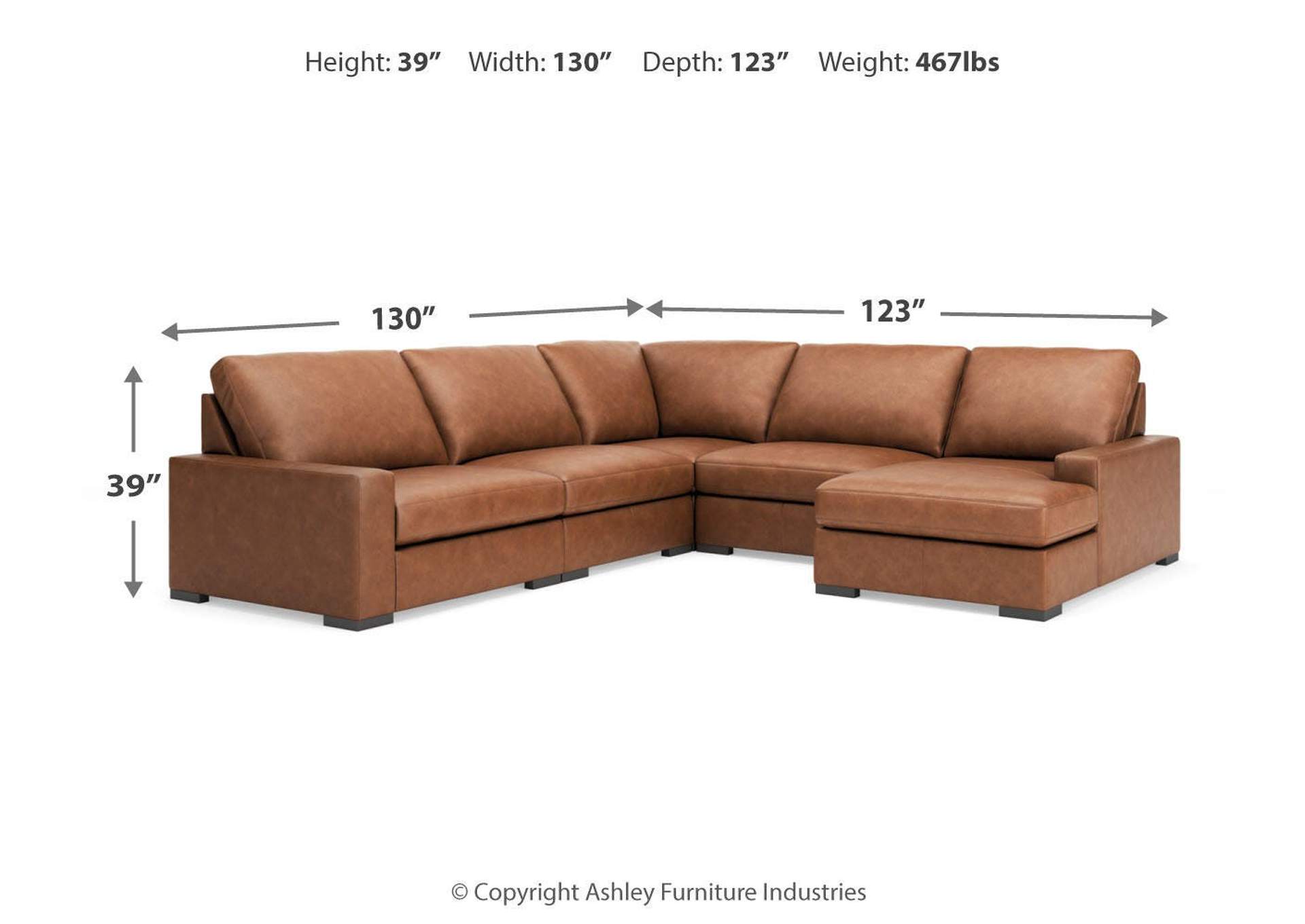 Calden 5-Piece Sectional with Chaise image 6