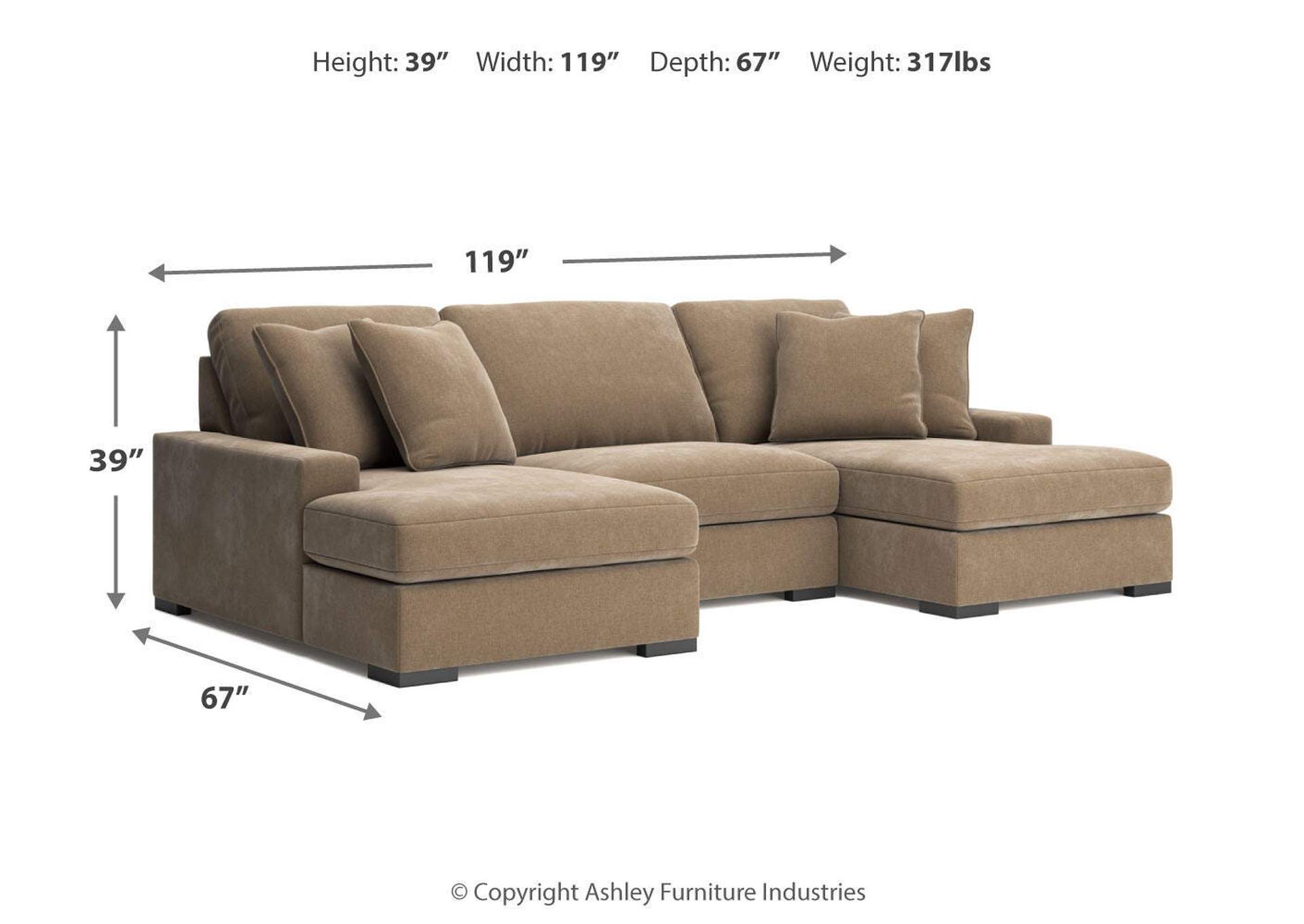 Calden 3-Piece Sectional with Double Chaise image 10