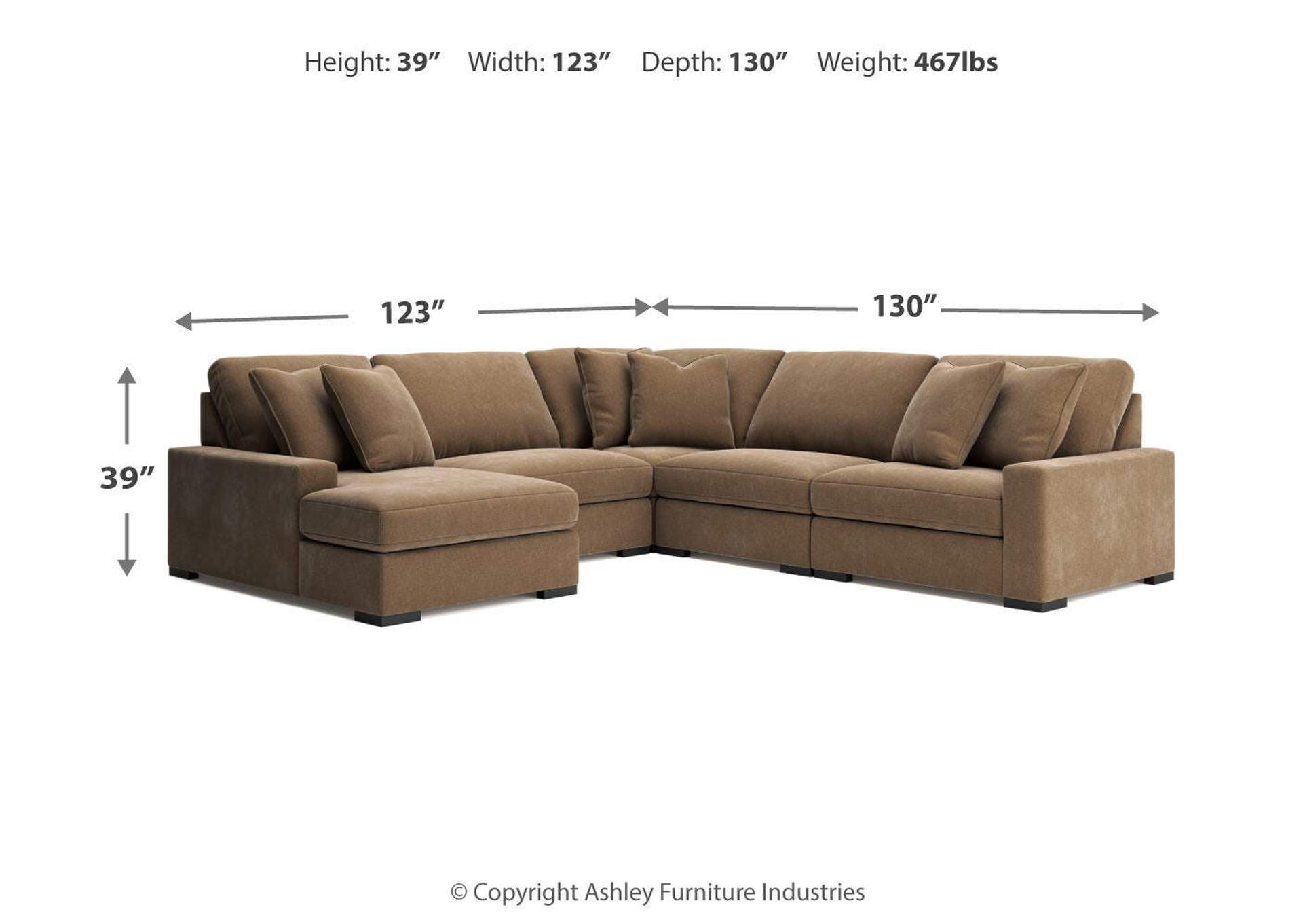 Calden 5-Piece Sectional with Chaise image 8