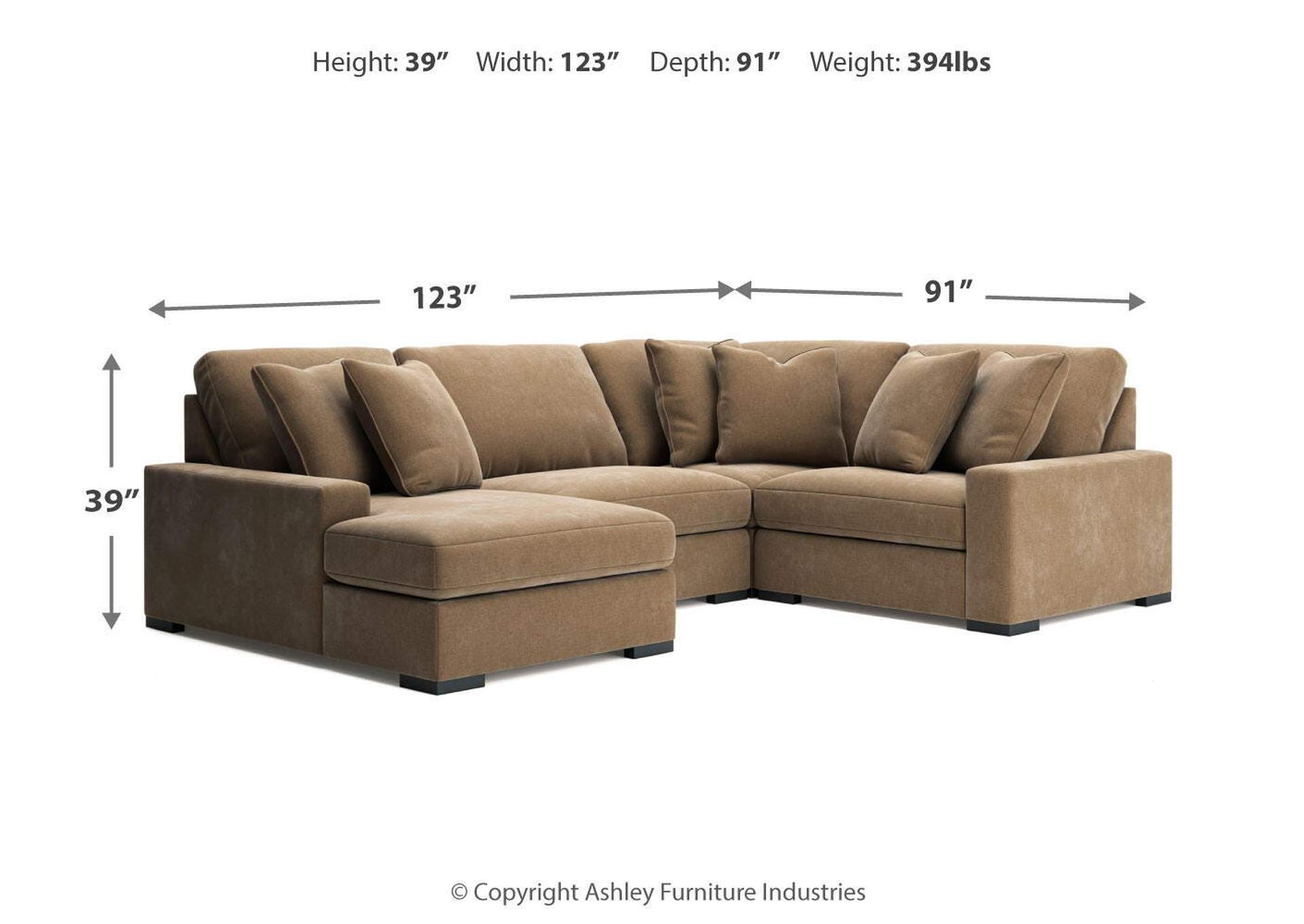 Calden 4-Piece Sectional with Chaise image 9