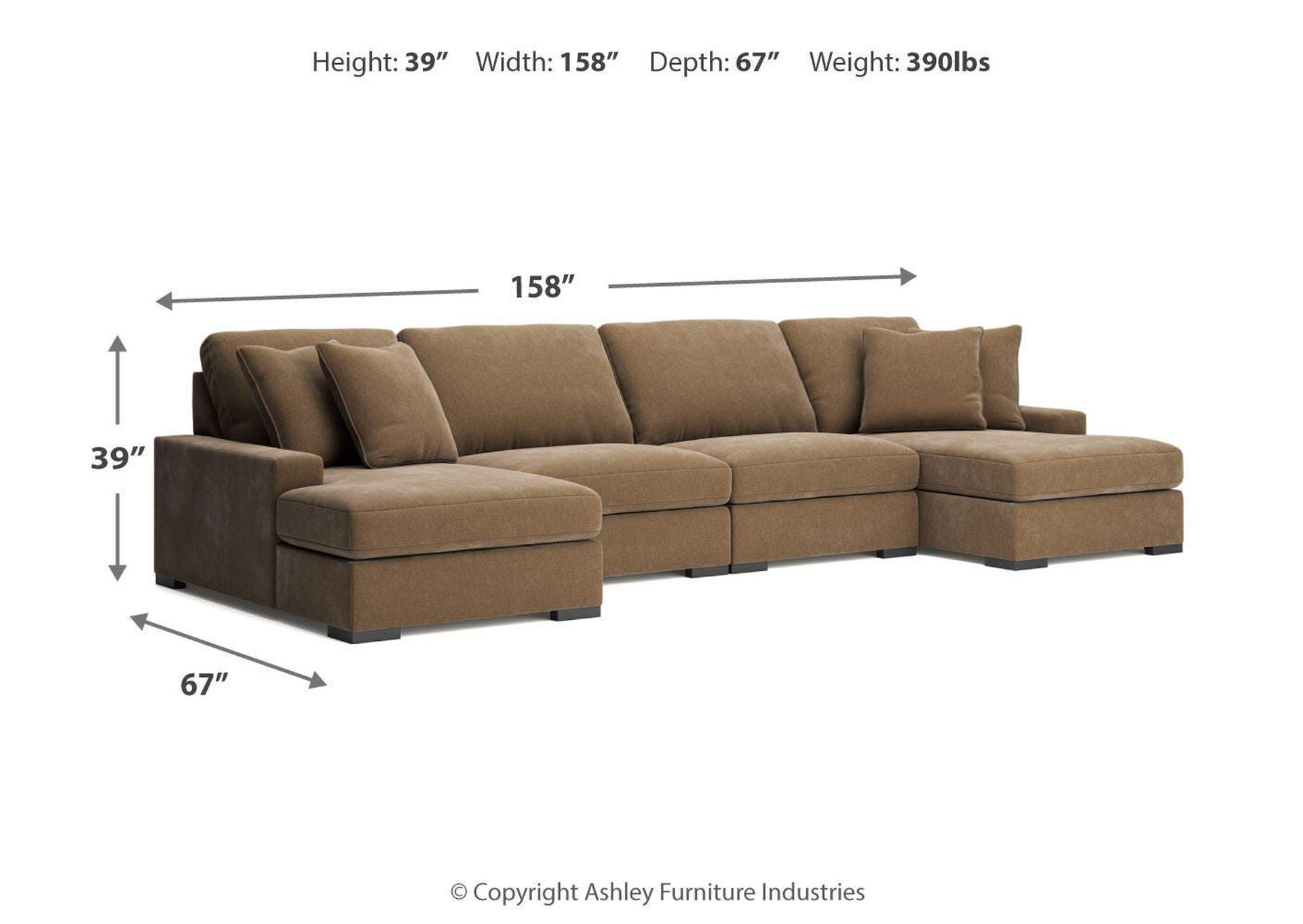 Calden 4-Piece Sectional with Double Chaise image 4