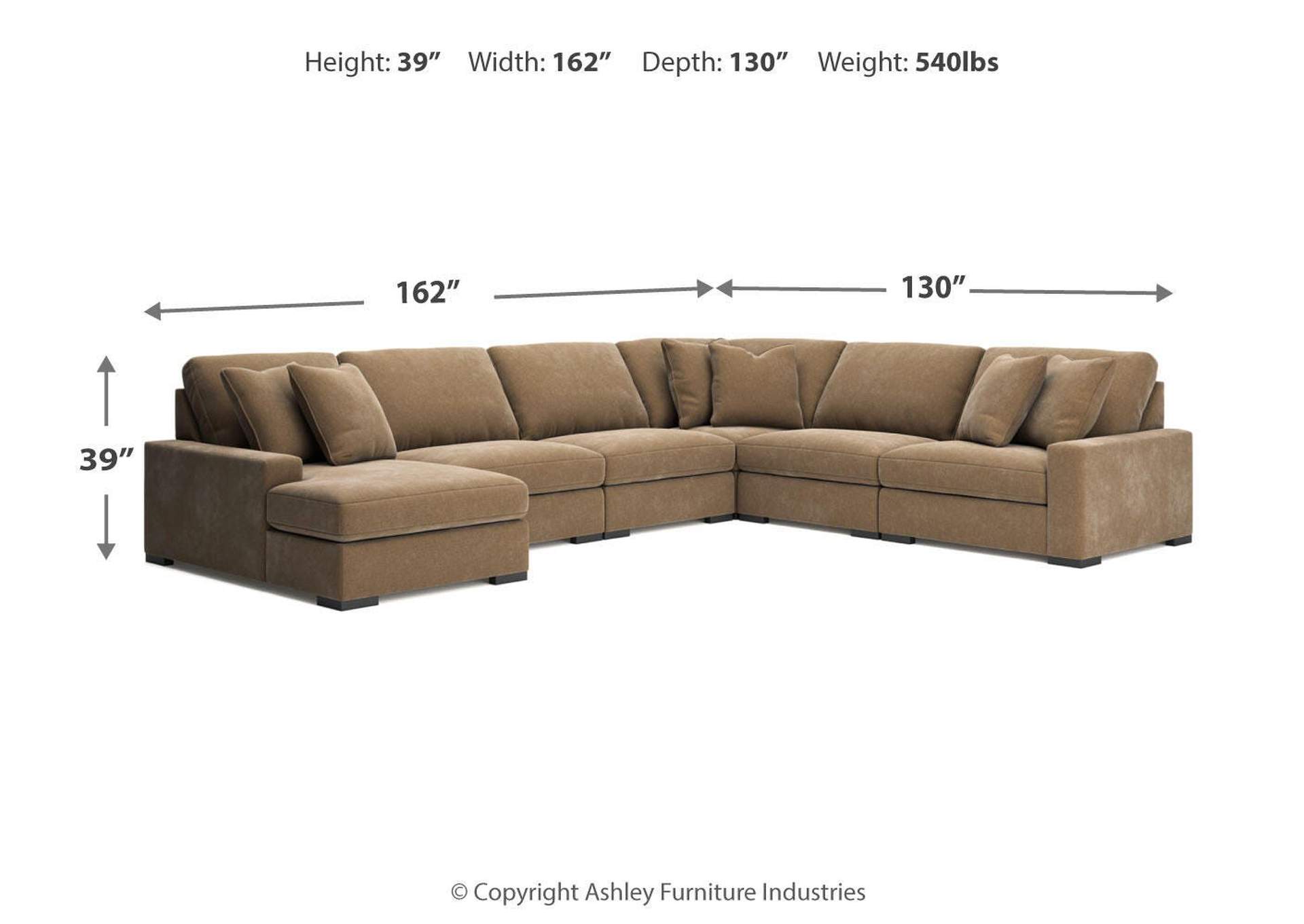 Calden 6-Piece Sectional with Chaise image 5