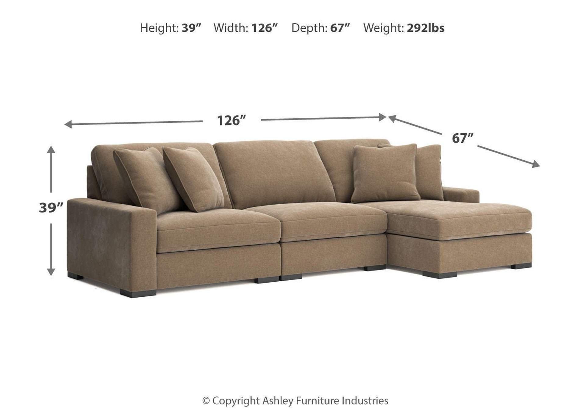 Calden 3-Piece Sectional with Chaise image 10