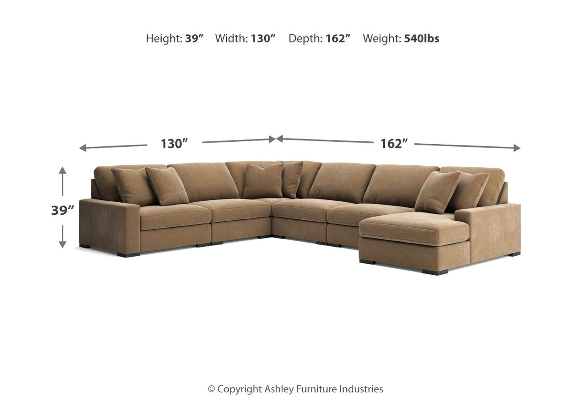 Calden 6-Piece Sectional with Chaise image 5
