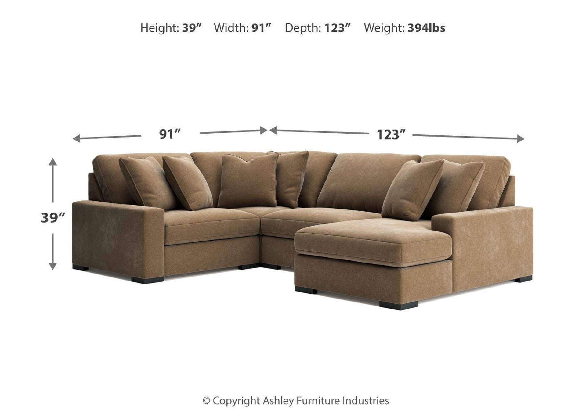 Calden 4-Piece Sectional with Chaise image 9