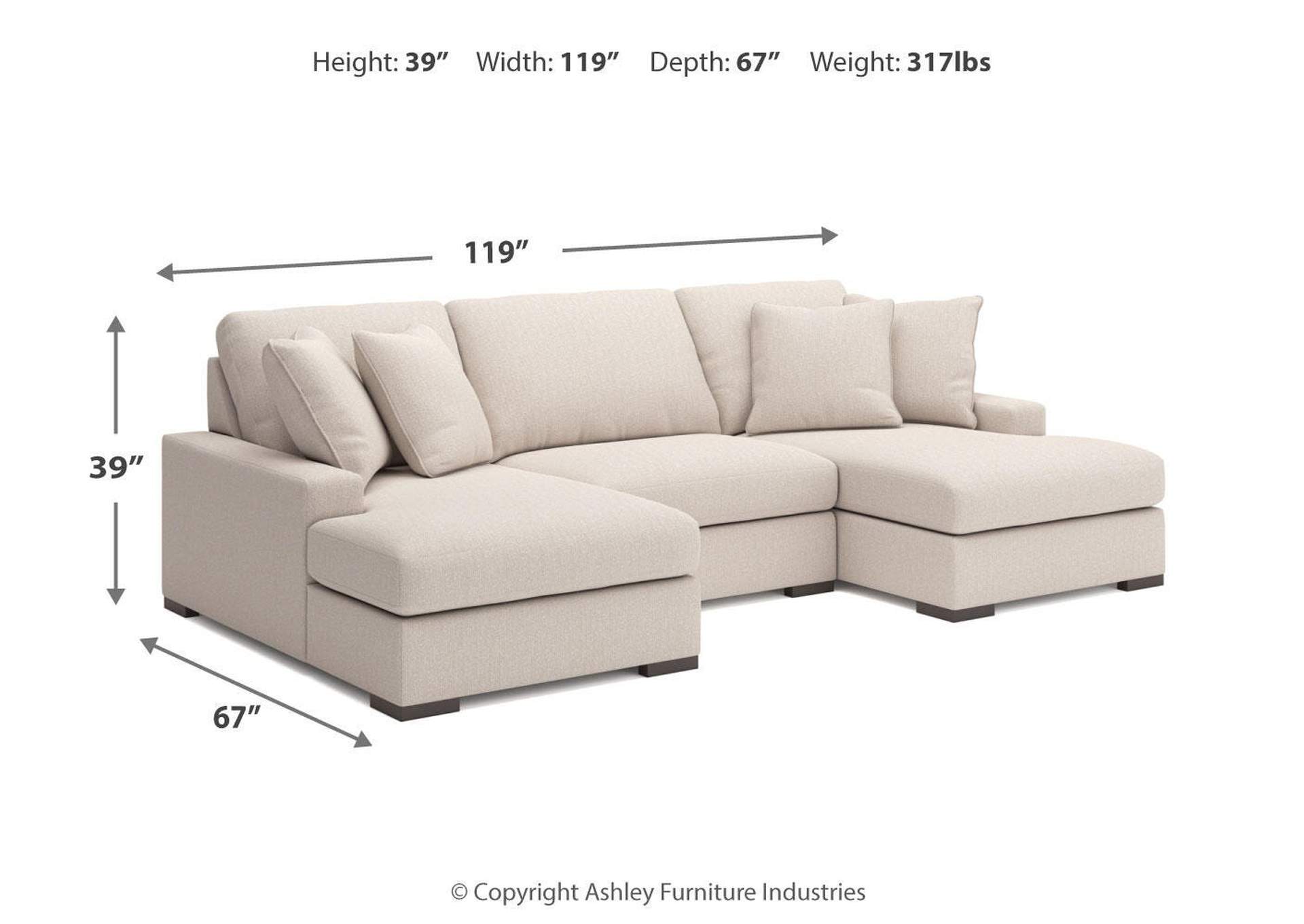 Calden 3-Piece Sectional with Double Chaise image 10