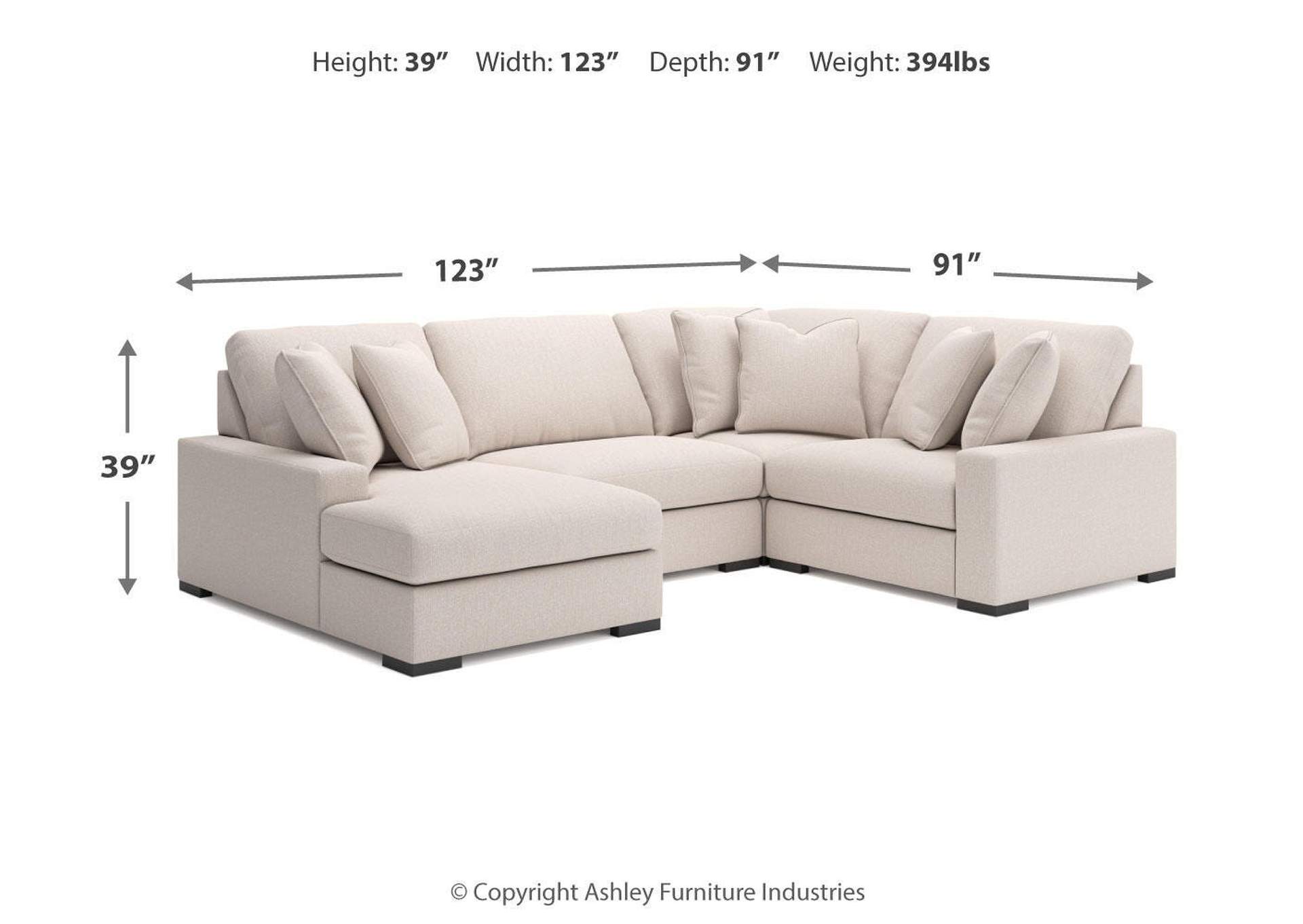 Calden 4-Piece Sectional with Chaise image 6