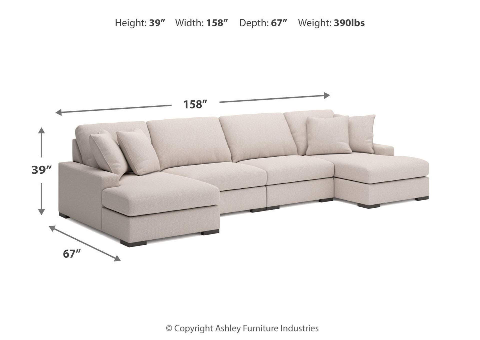 Calden 4-Piece Sectional with Double Chaise image 9