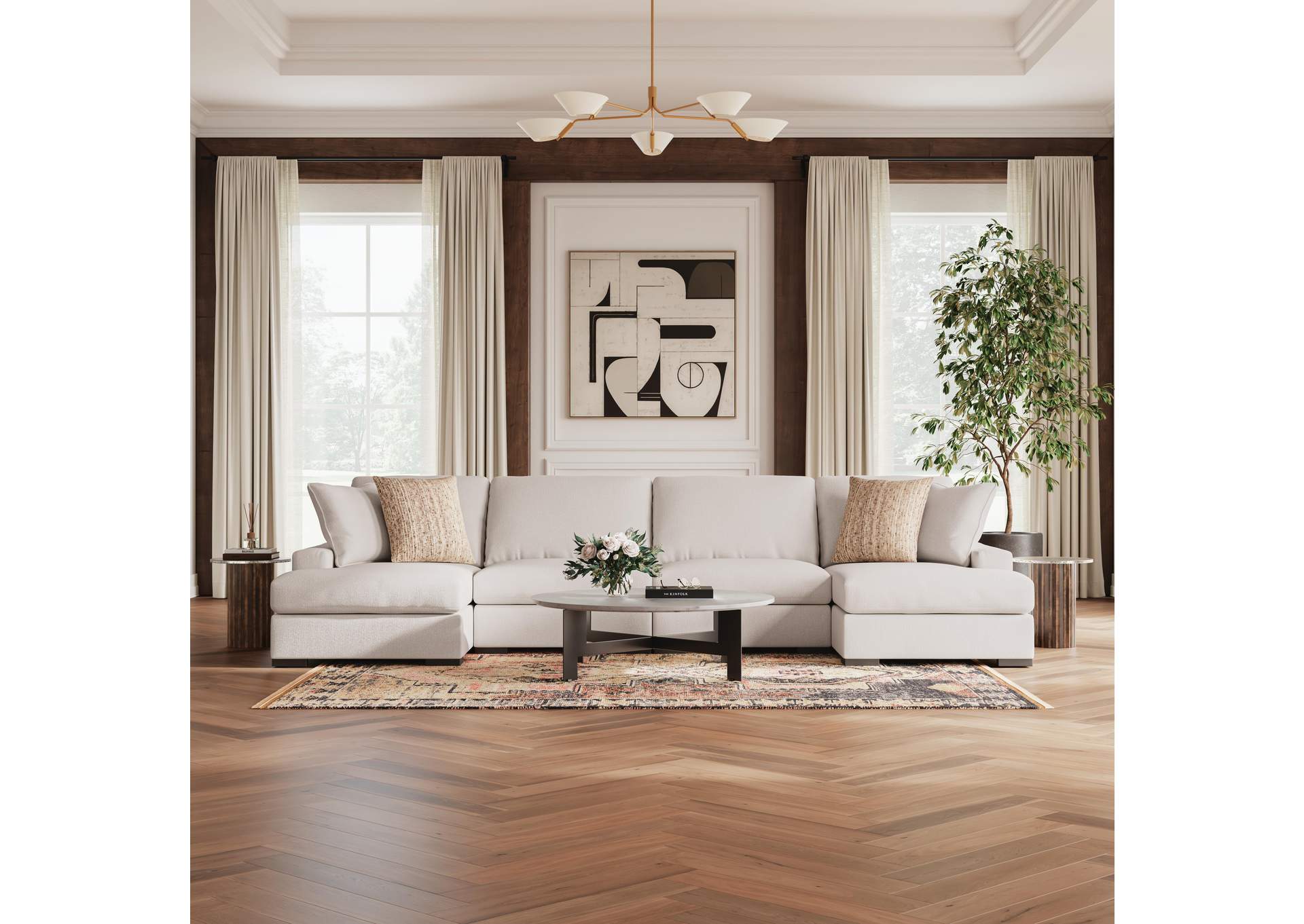 Calden 4-Piece Sectional with Double Chaise image 2