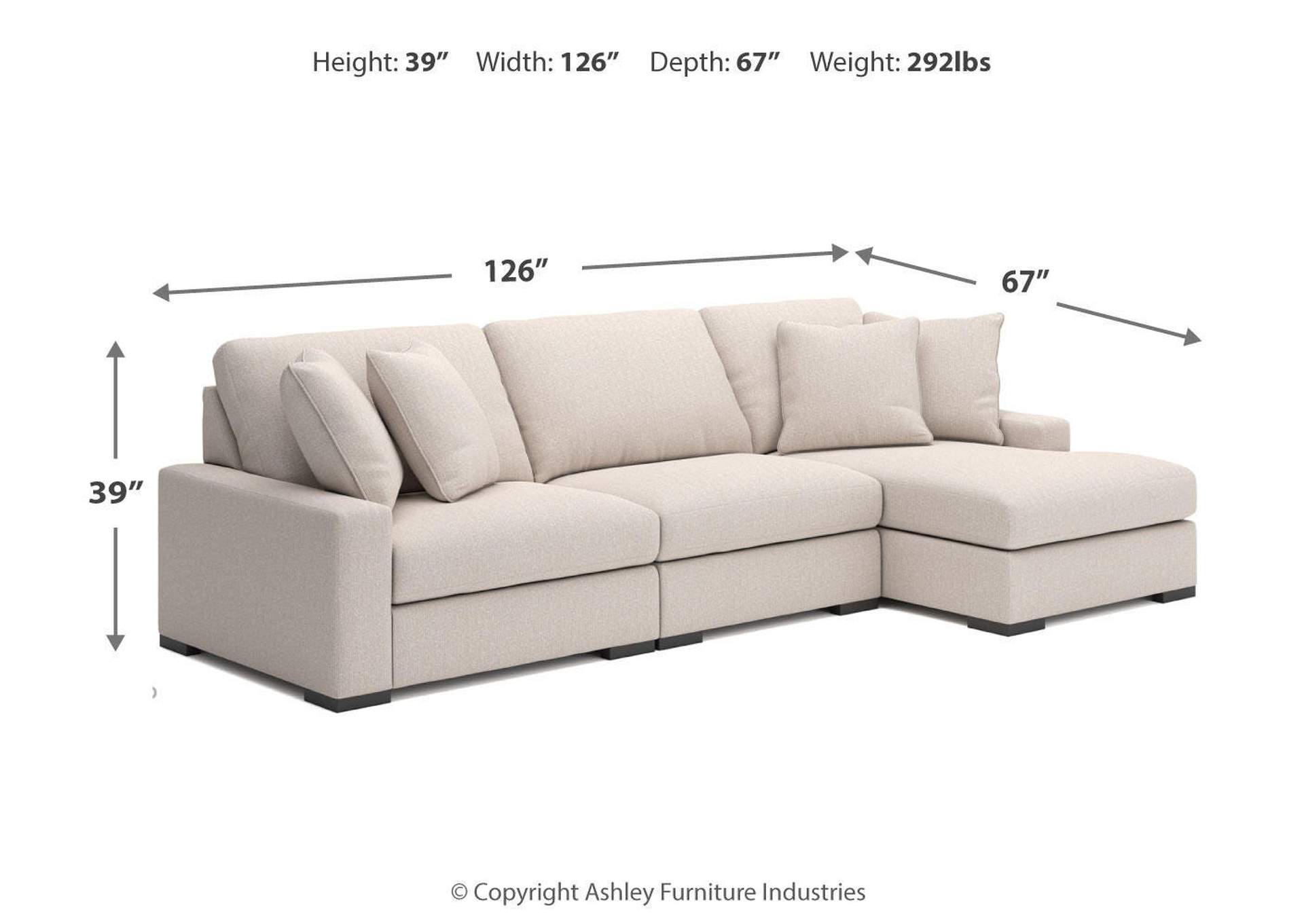 Calden 3-Piece Sectional with Chaise image 12