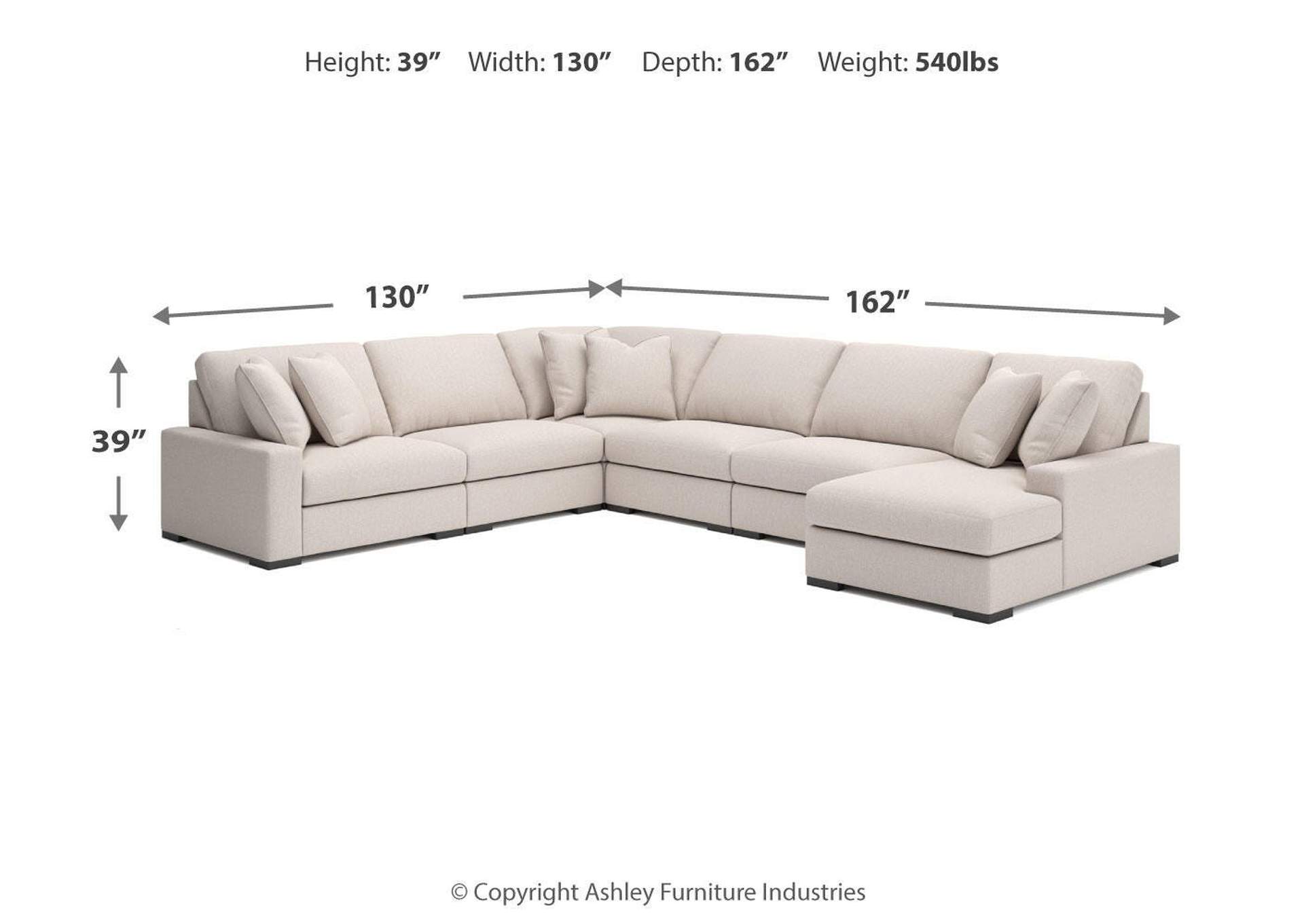 Calden 6-Piece Sectional with Chaise image 6