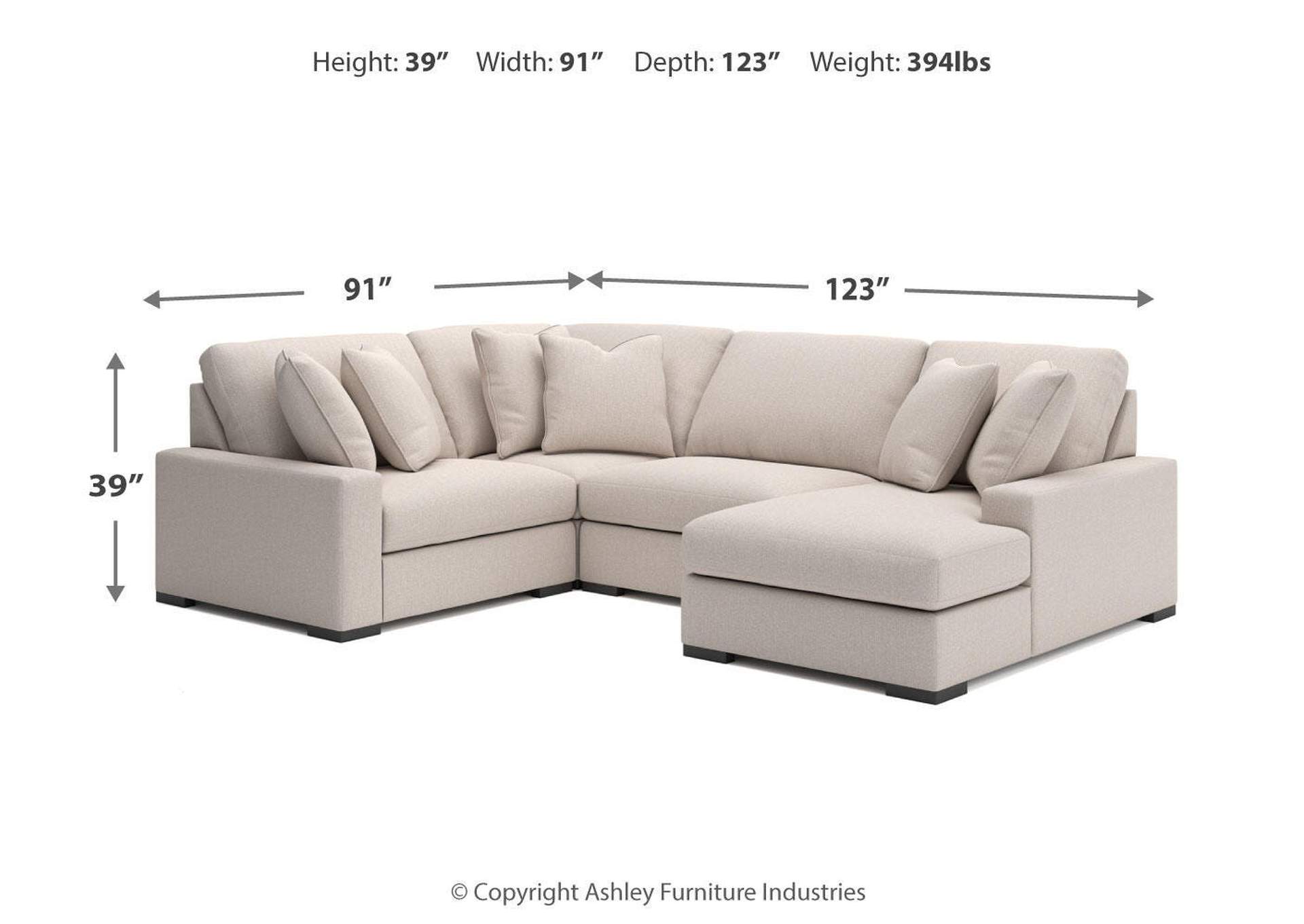 Calden 4-Piece Sectional with Chaise image 9
