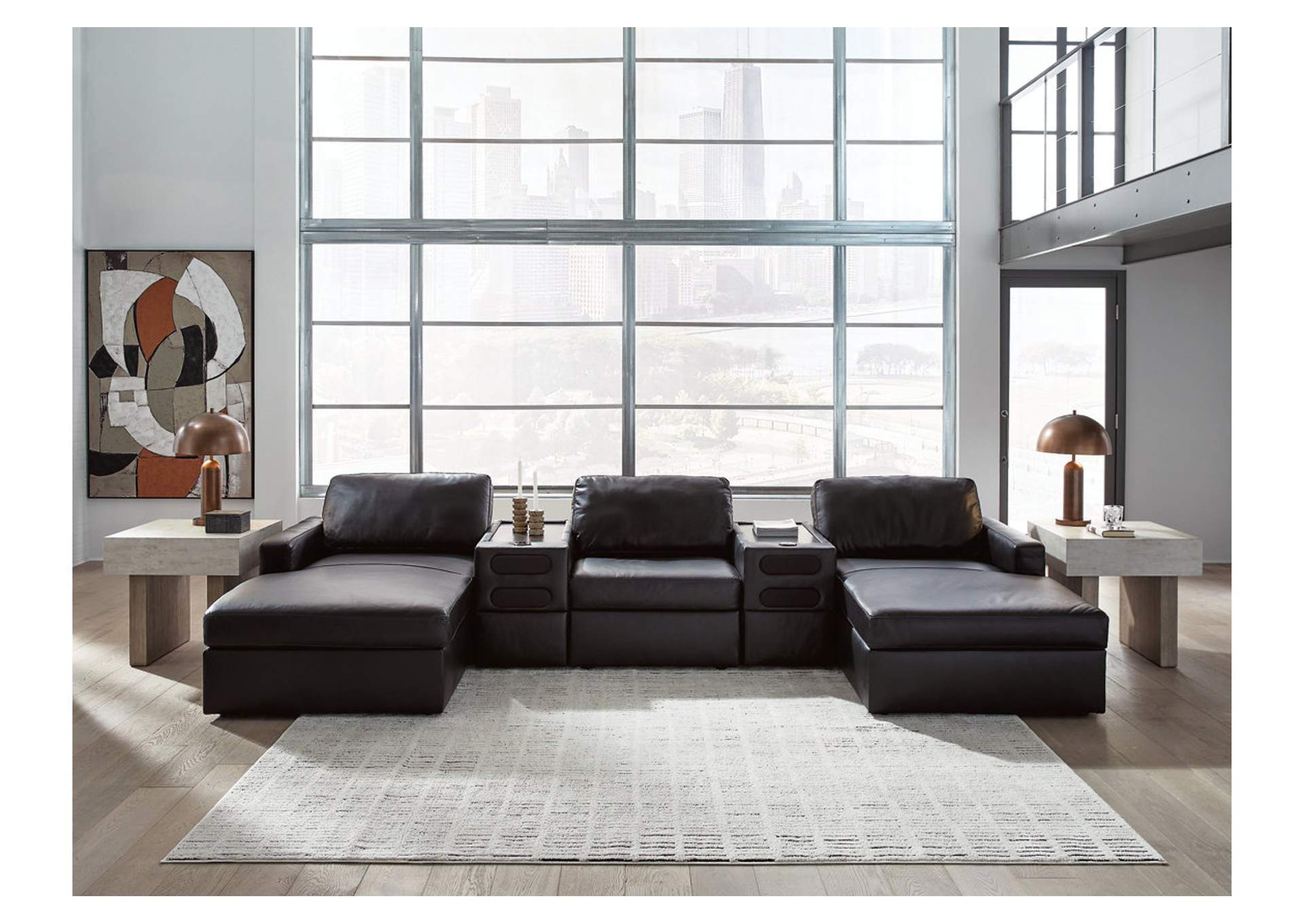 ModMax II 5-Piece Double Chaise Sectional with Audio Consoles image 1