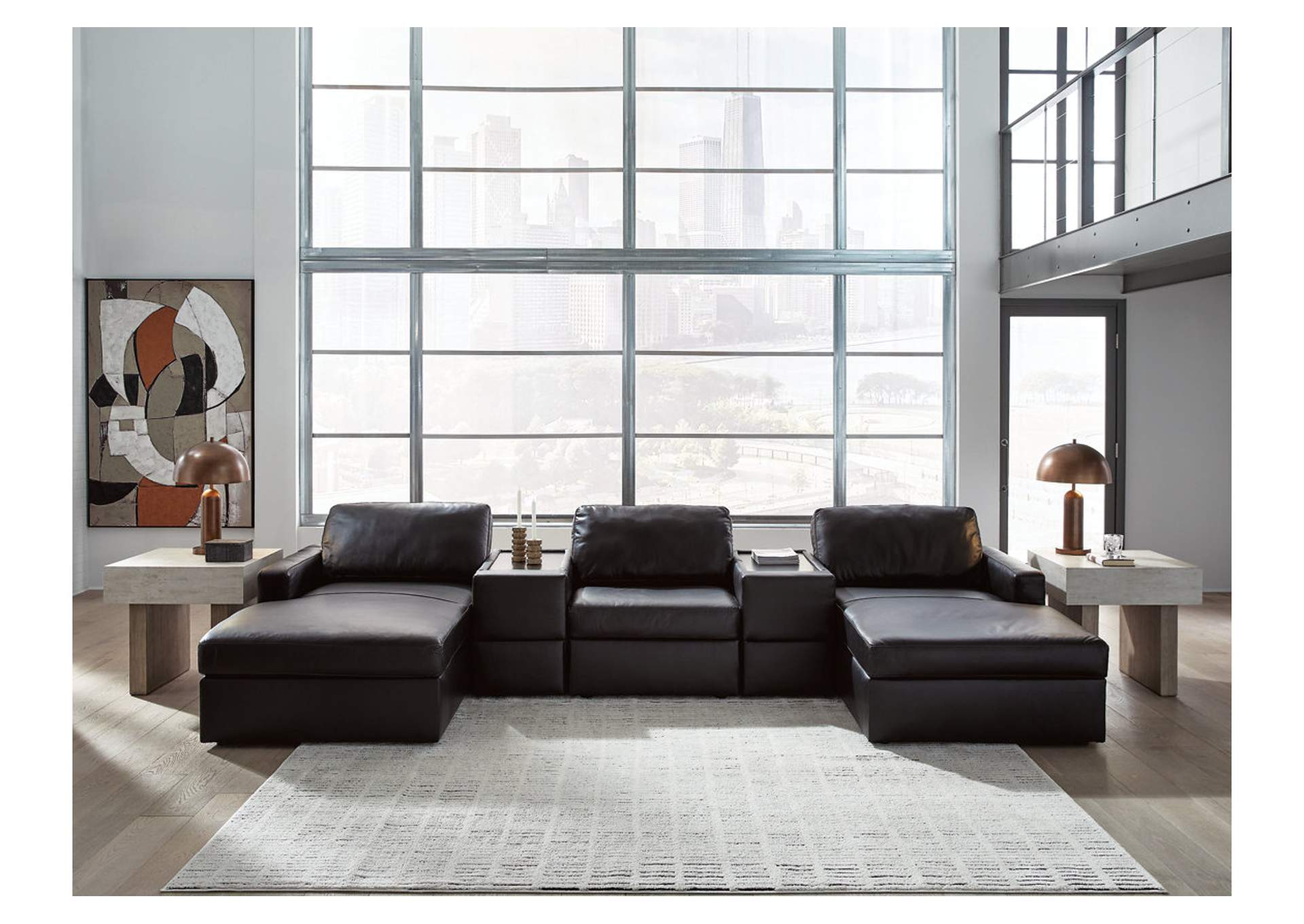 ModMax II 5-Piece Double Chaise Sectional with Storage Consoles image 1